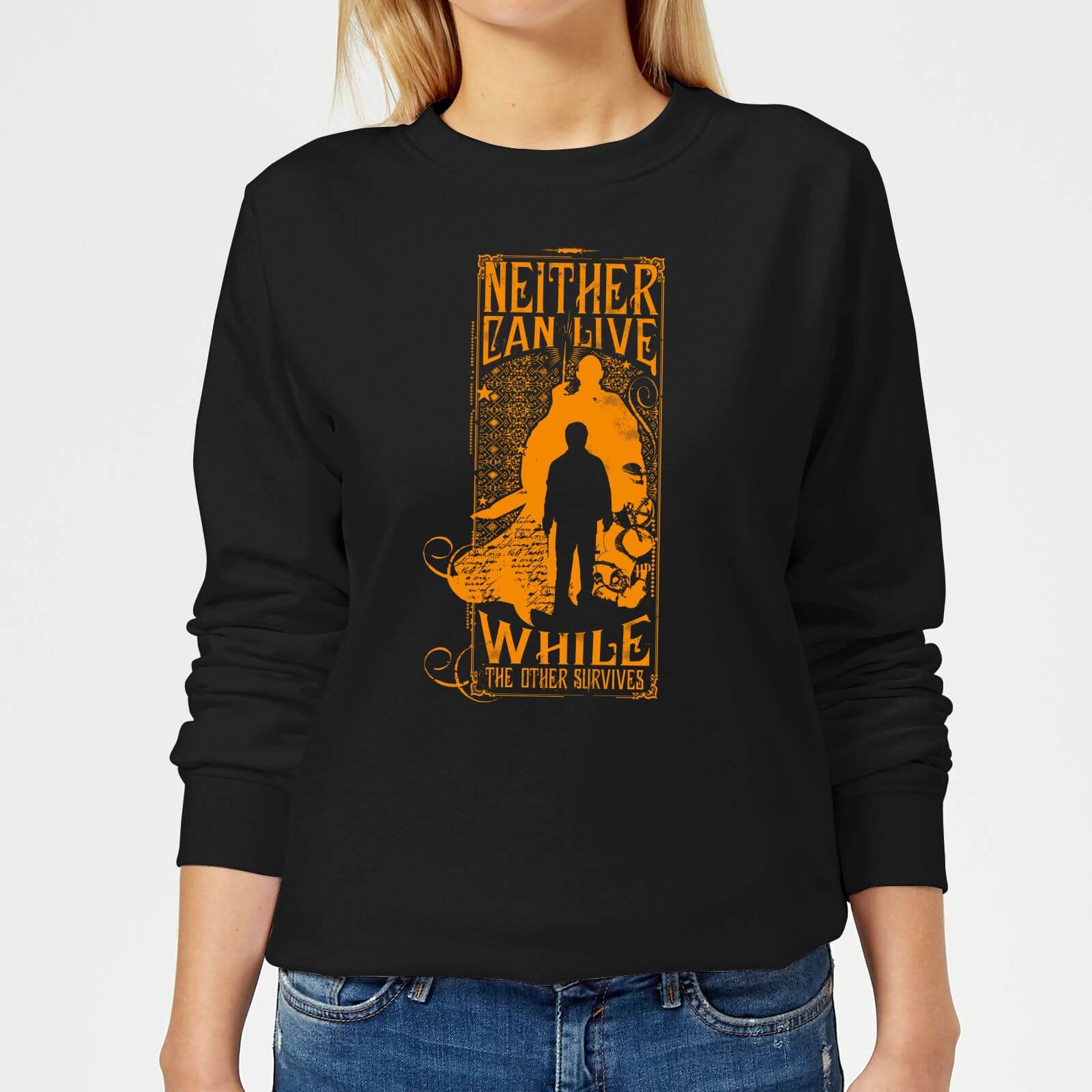Felpa Harry Potter Neither Can Live - Nero - Donna - L - Nero