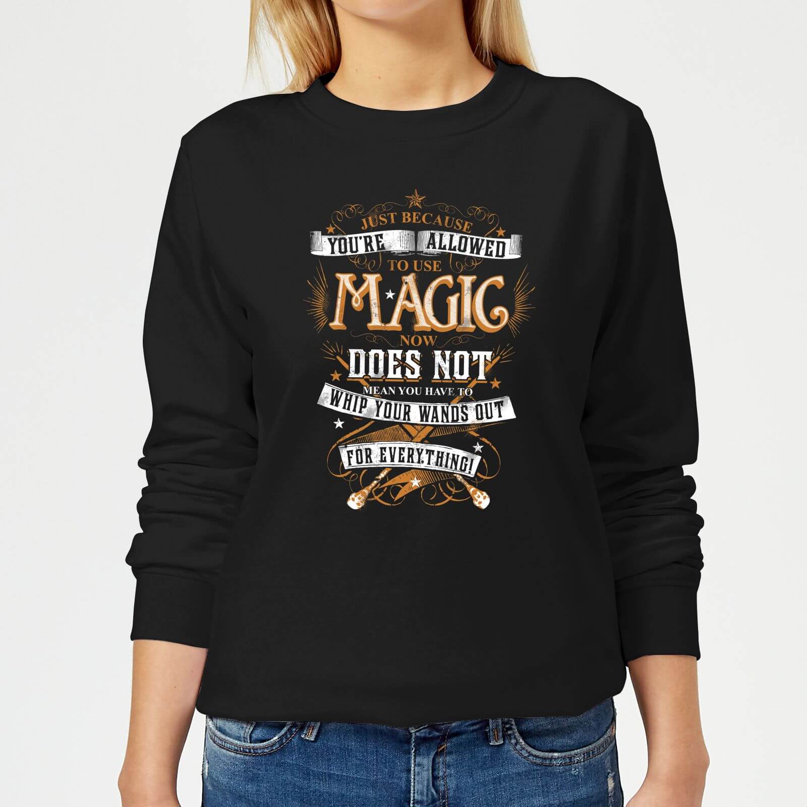 Harry Potter Whip Your Wands Out Women's Sweatshirt - Black - XS