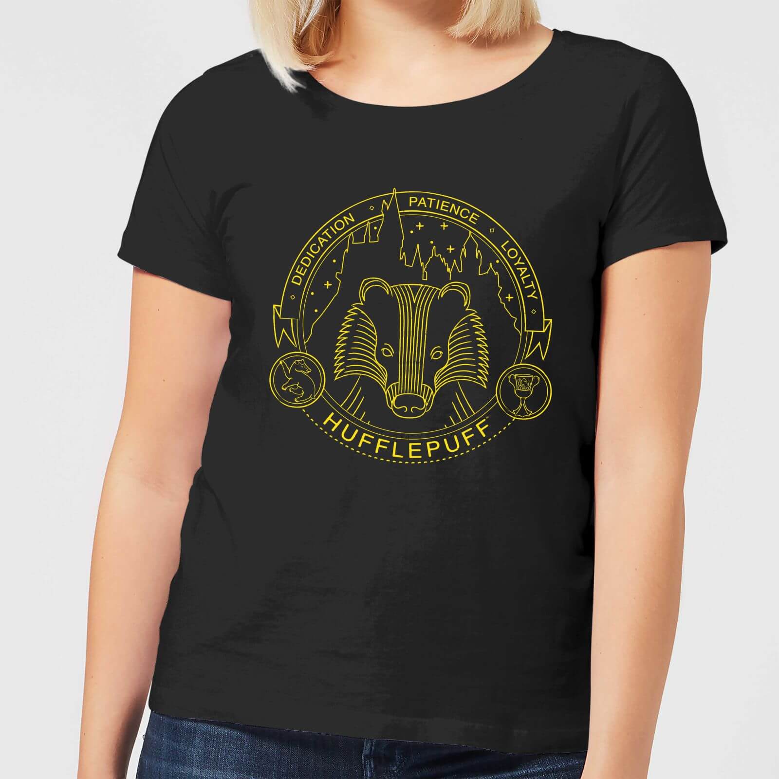 

T-Shirt Harry Potter Tassorosso Badger Badge - Nero - Donna - S