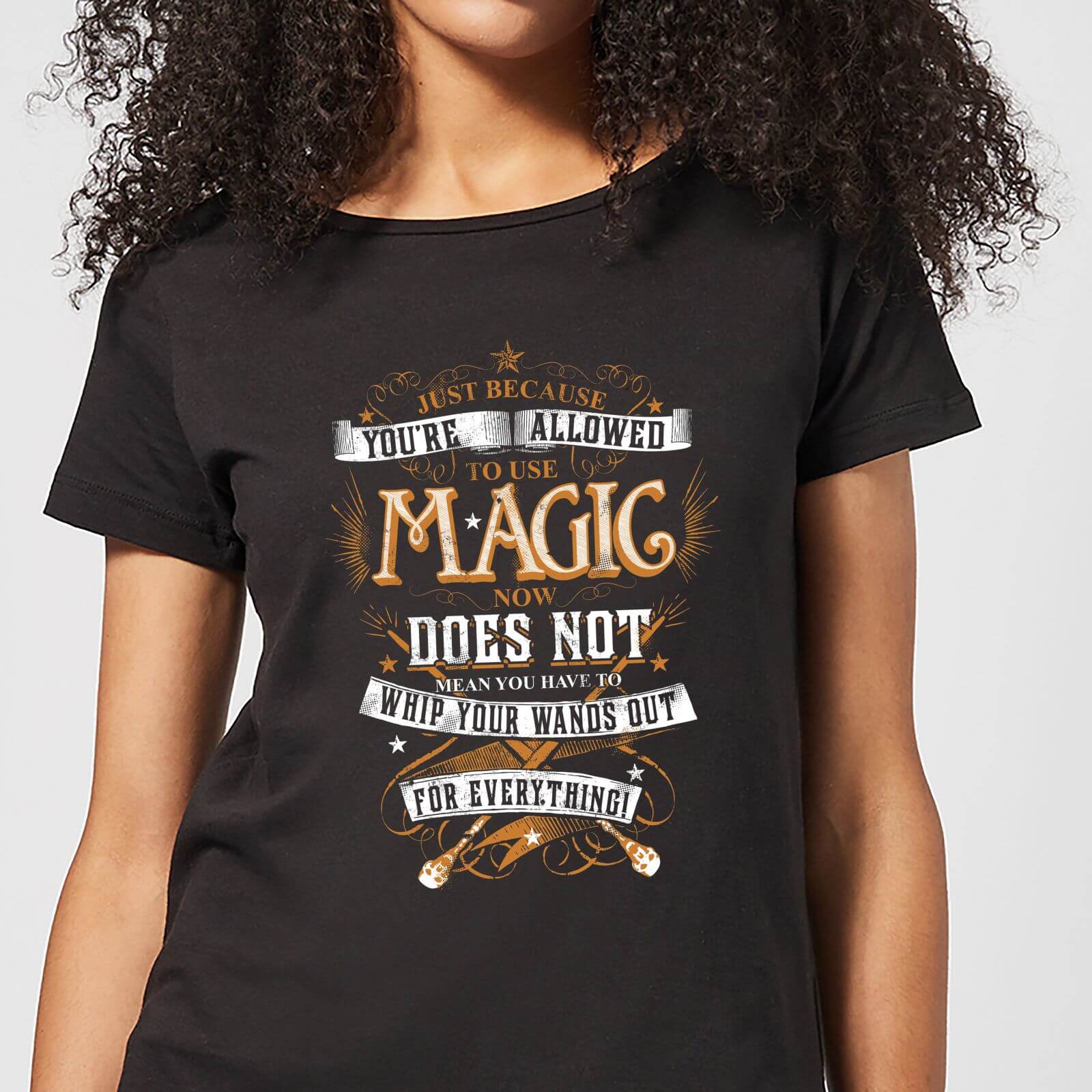 

T-Shirt Harry Potter Whip Your Wands Out - Nero - Donna - XXL