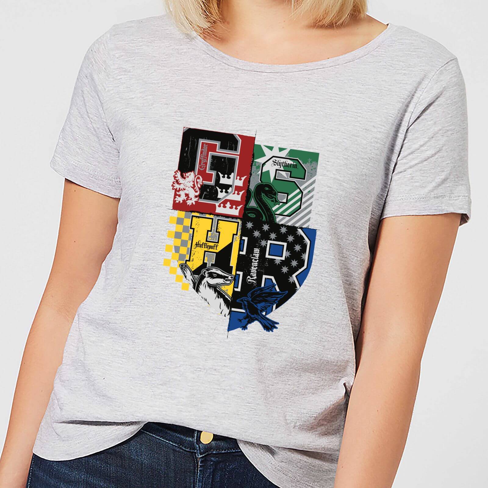 Harry Potter Varsity House Logo Women's T-Shirt - Grey - S