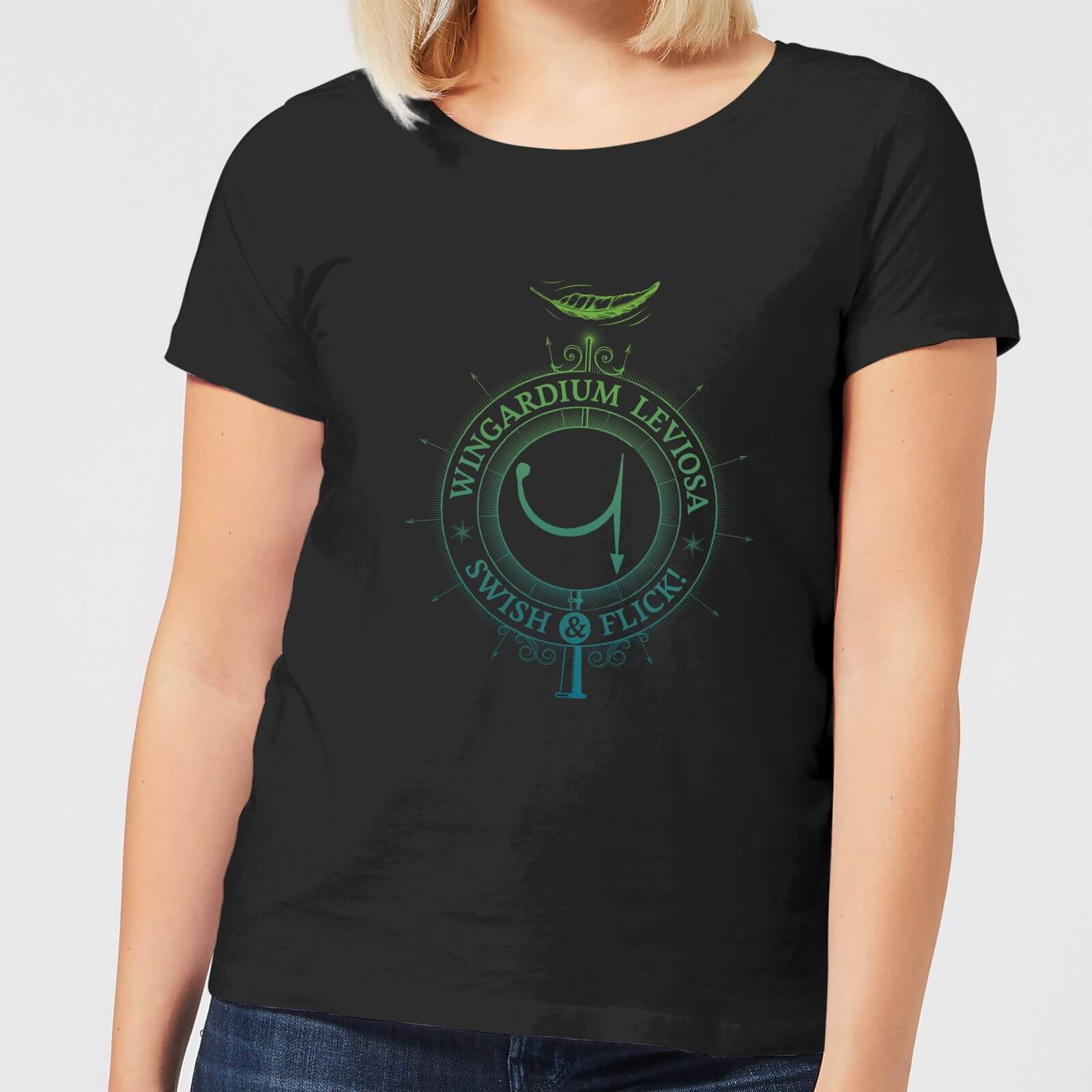 T-Shirt Harry Potter Wingardium Leviosa - Nero - Donna - S