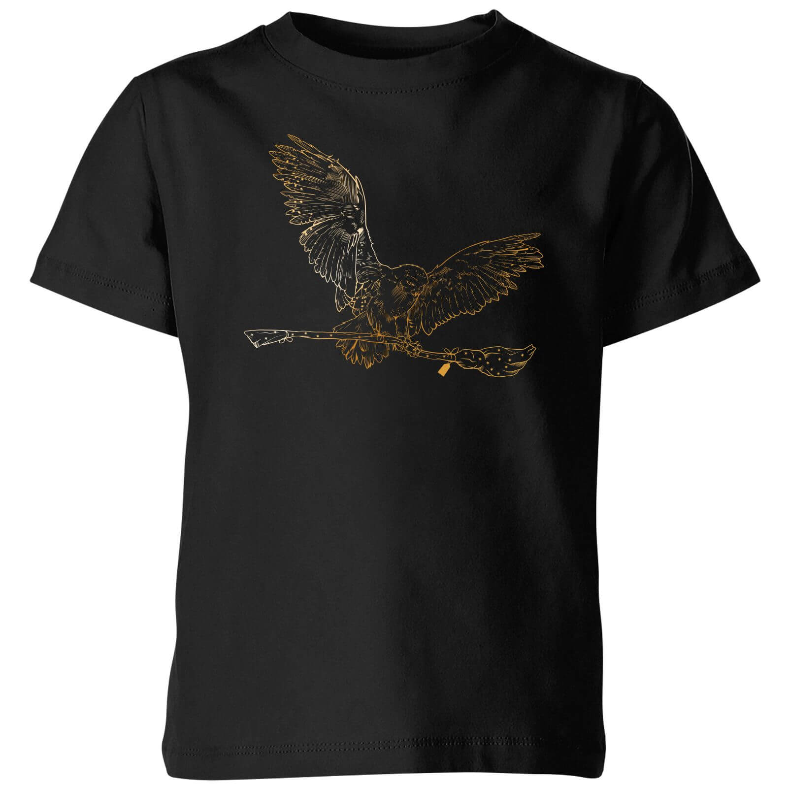 

T-Shirt Harry Potter Hedwig Broom Gold - Nero - Bambini - 7-8 Anni