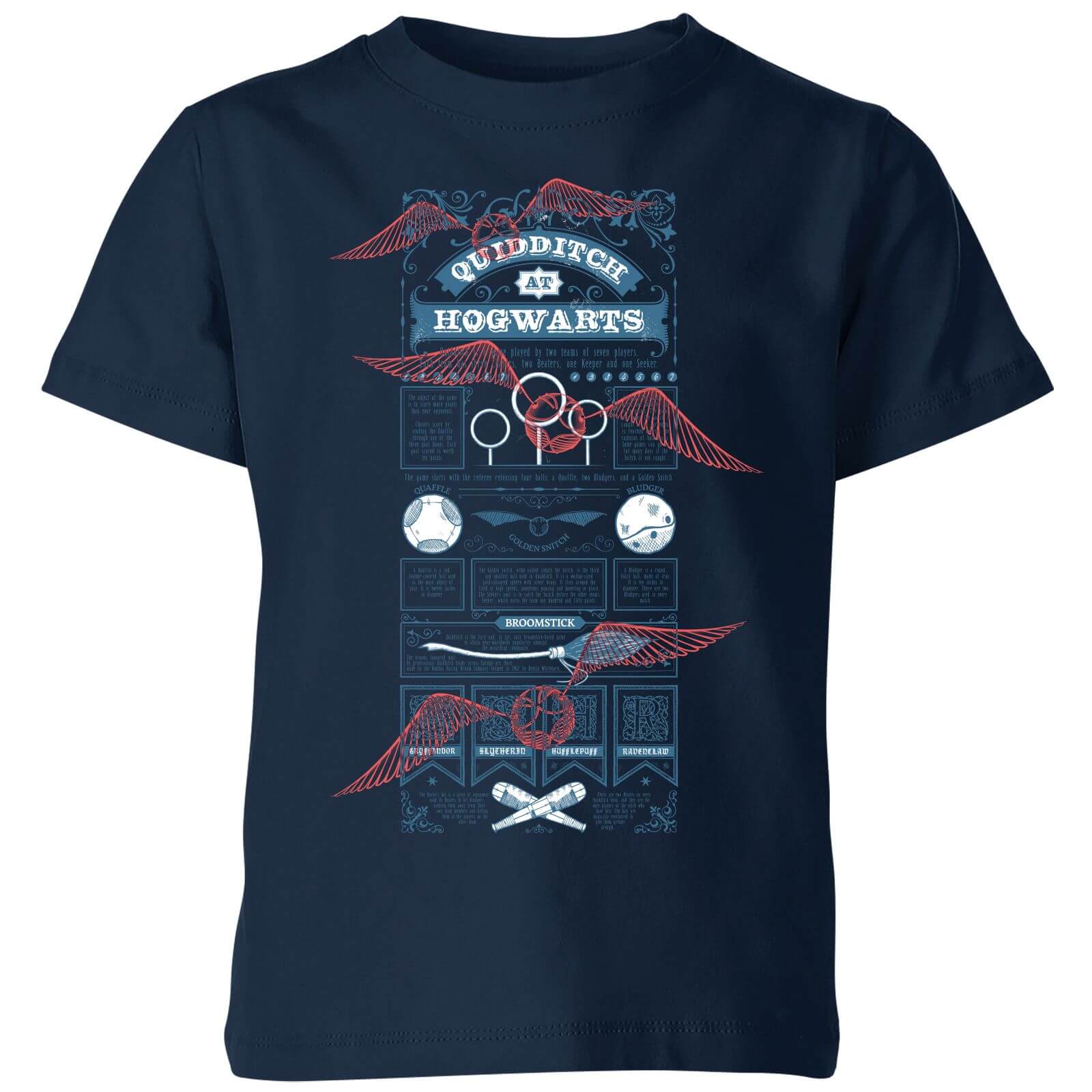 Harry Potter Quidditch At Hogwarts Kids' T-Shirt - Navy - 3-4 Years