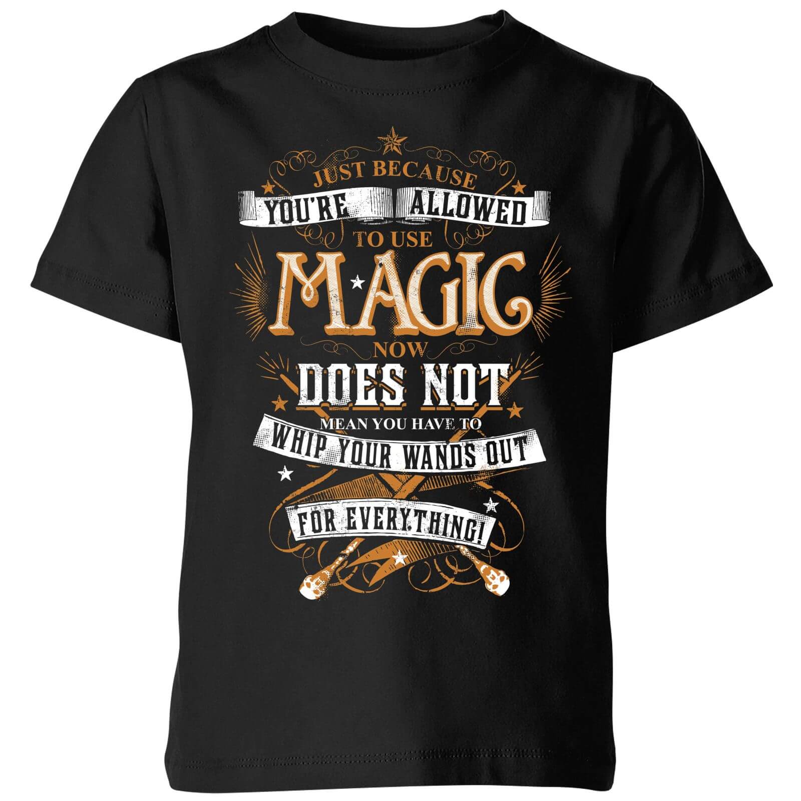 

T-Shirt Harry Potter Whip Your Wands Out - Nero - Bambini - 3-4 Anni