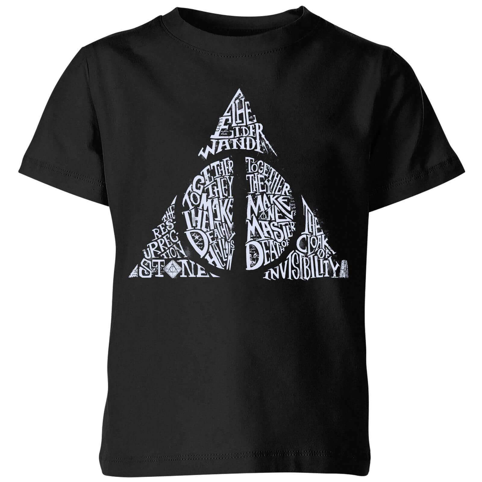

T-Shirt Harry Potter Deathly Hallows Text - Nero - Bambini - 3-4 Anni