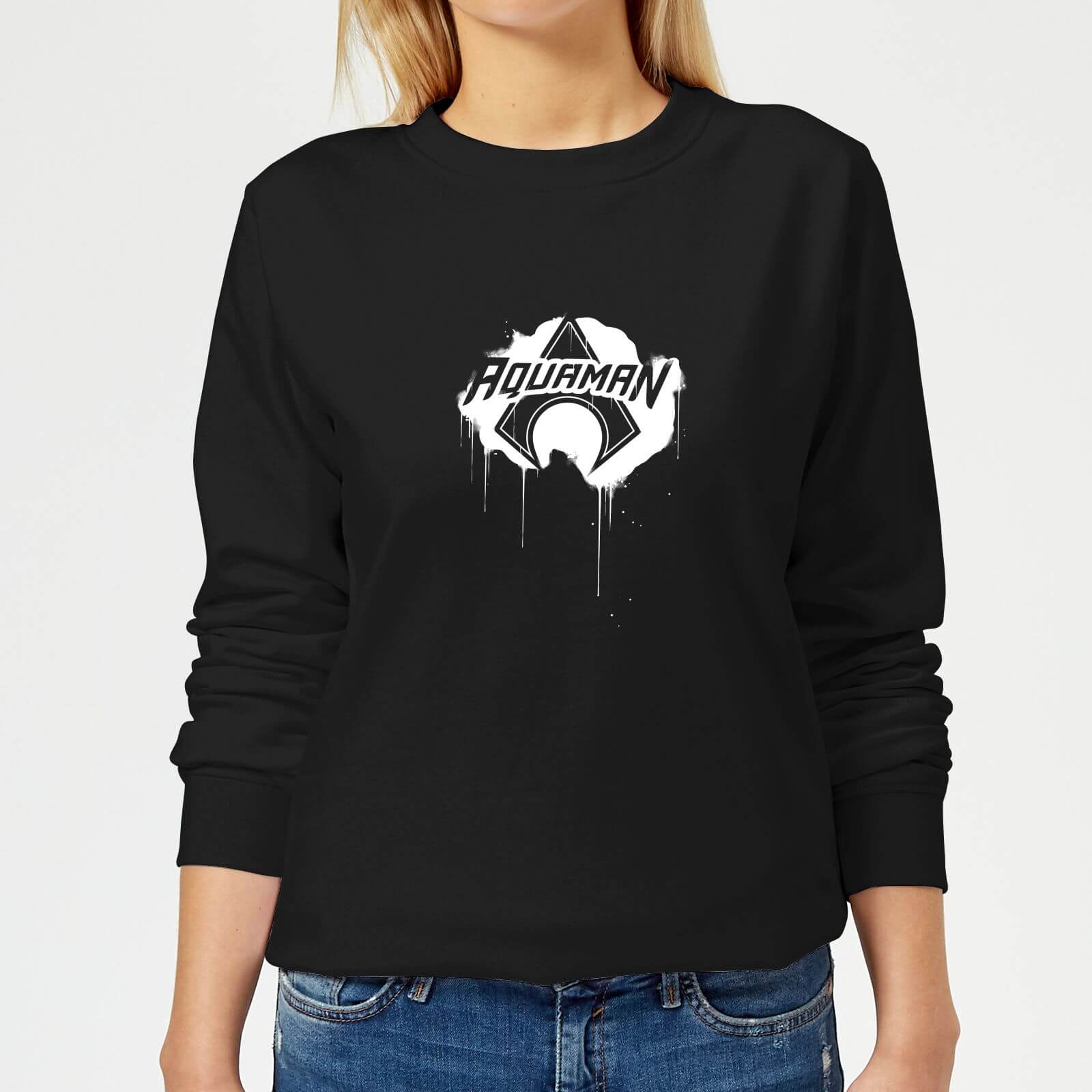 

Justice League Graffiti Aquaman Women's Sweatshirt - Black - M - Nero