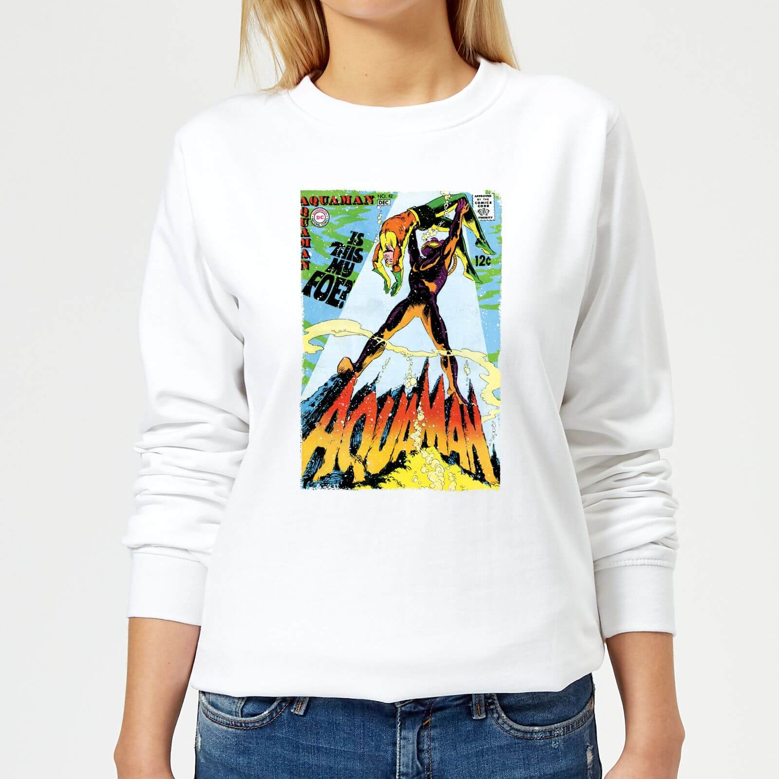 

Justice League Aquaman Cover Women's Sweatshirt - White - L - Bianco