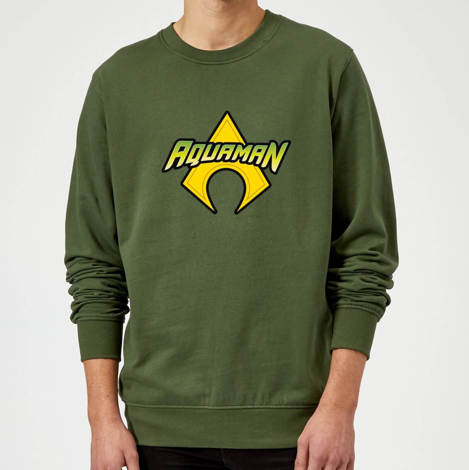 Justice League Aquaman Logo Sweatshirt – Forest Green – XL – Waldgrün