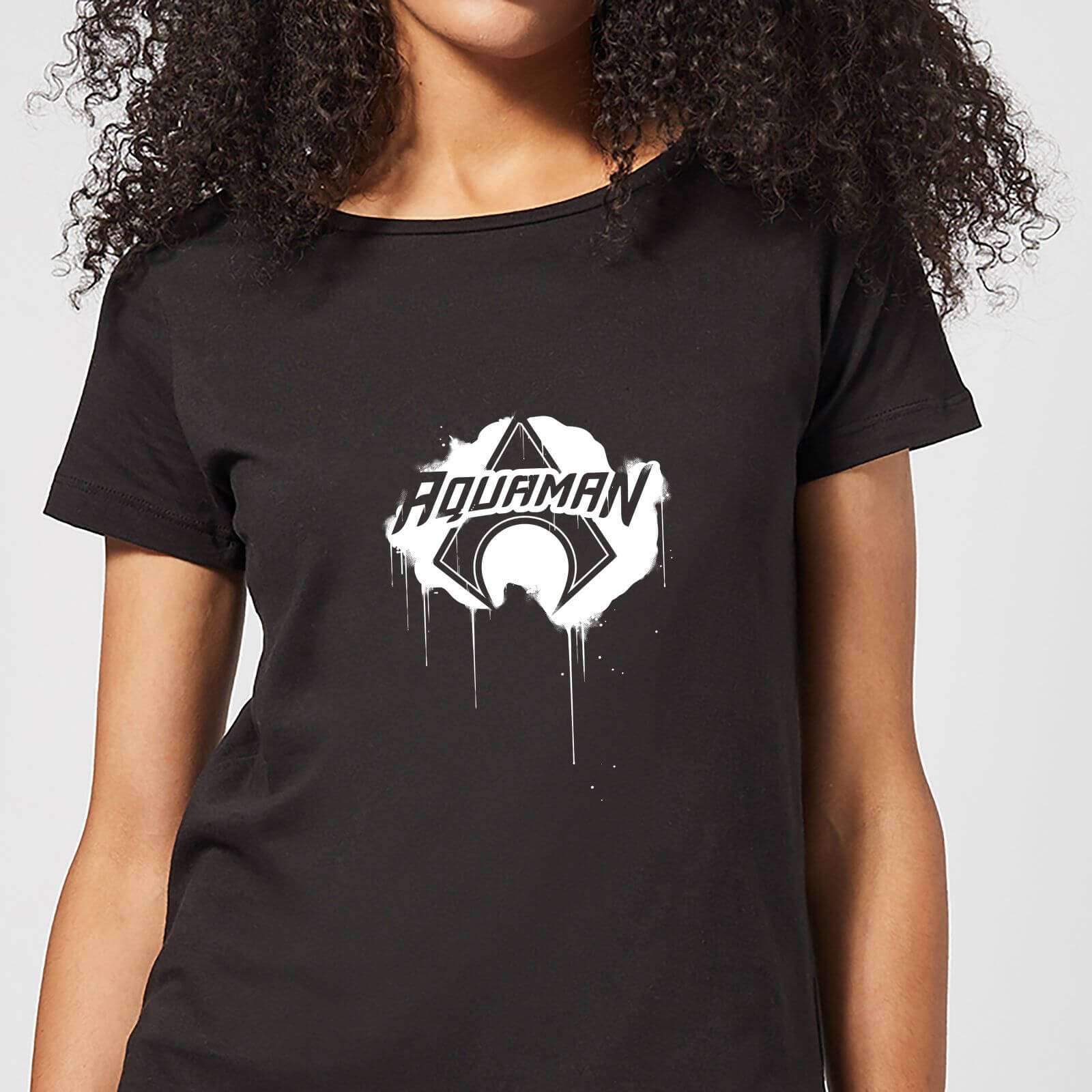 

Justice League Graffiti Aquaman Women's T-Shirt - Black - XL - Nero