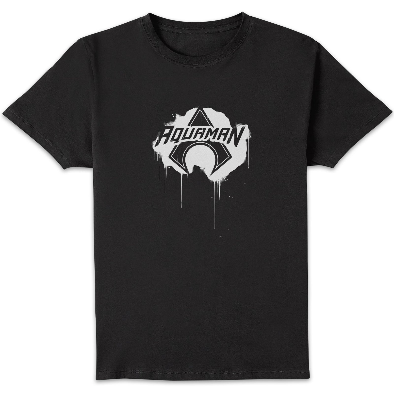Justice League Graffiti Aquaman Men's T-Shirt - Black - S