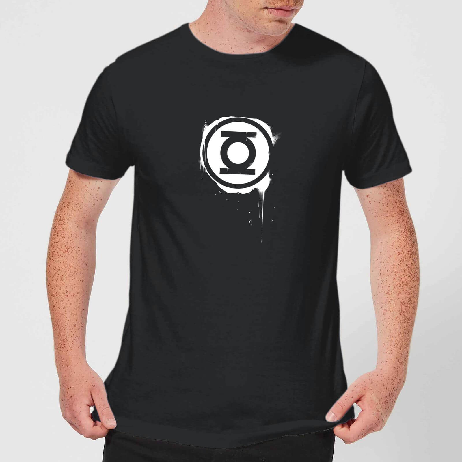 Justice League Graffiti Green Lantern Men's T-Shirt - Black - 5XL