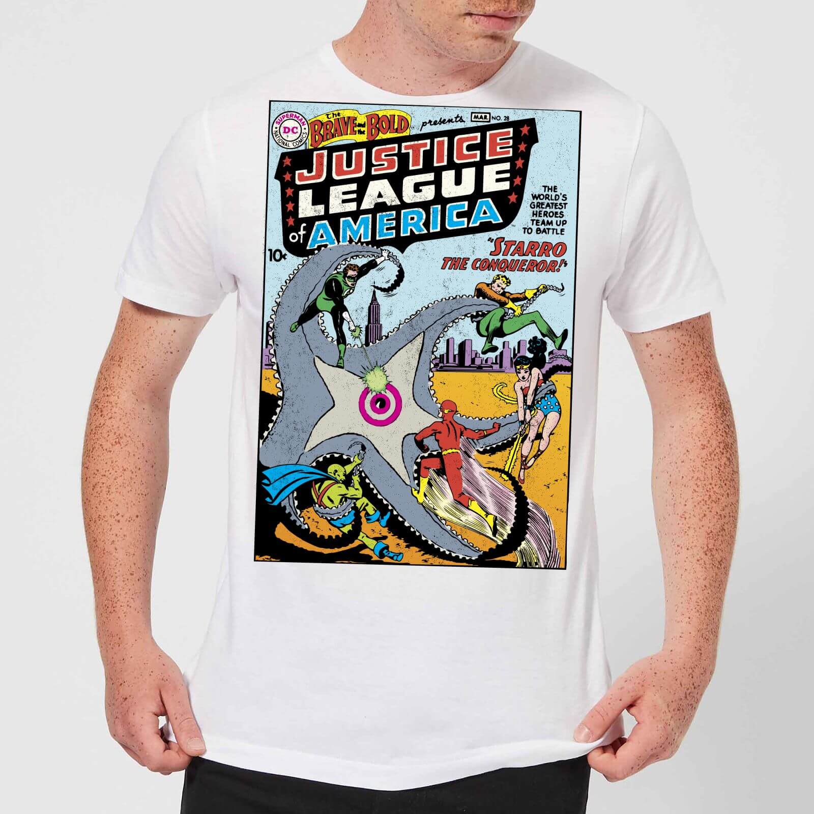 Justice League Starro The Conqueror Cover Men's T-Shirt - White - XXL
