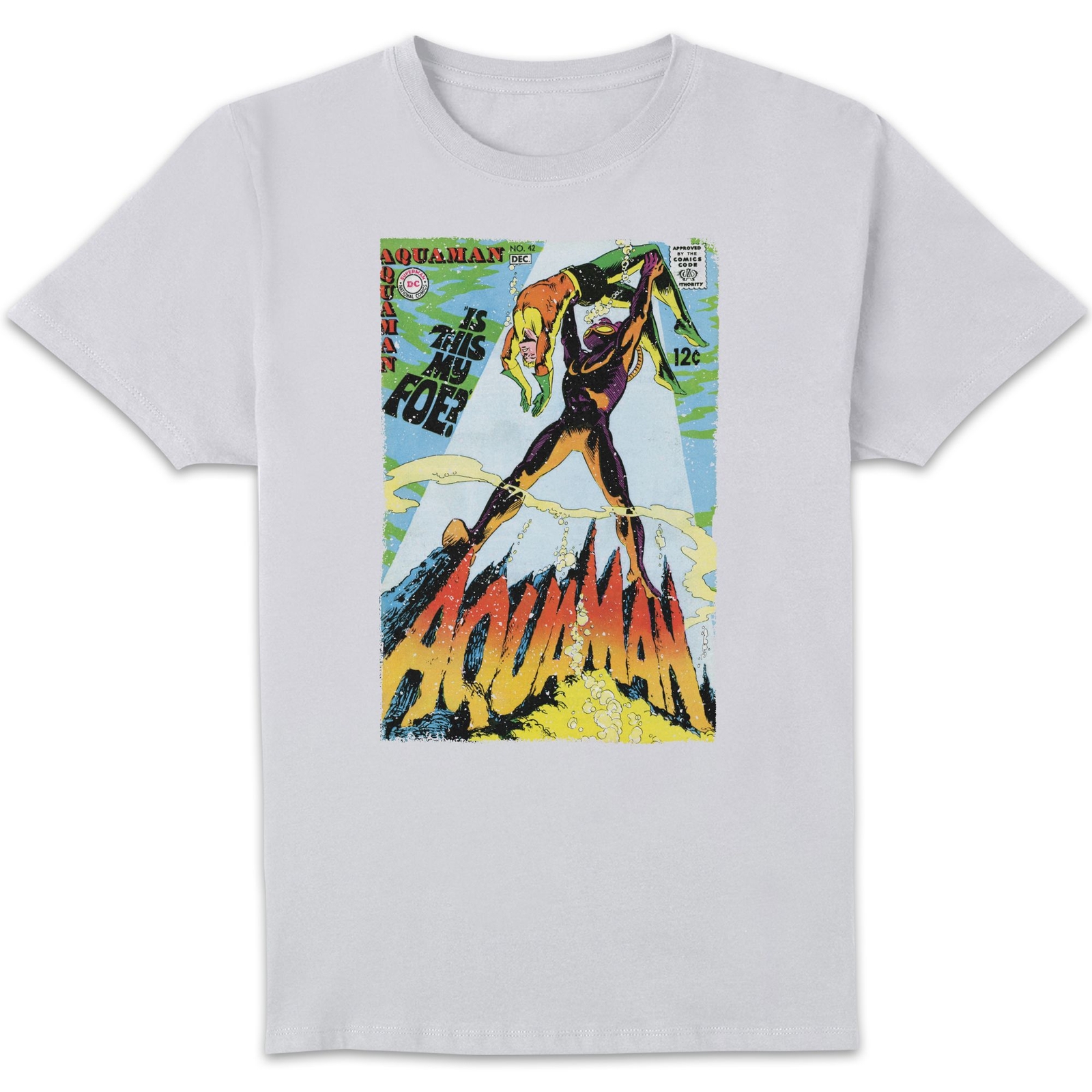 Justice League Aquaman Cover Men's T-Shirt - White - M