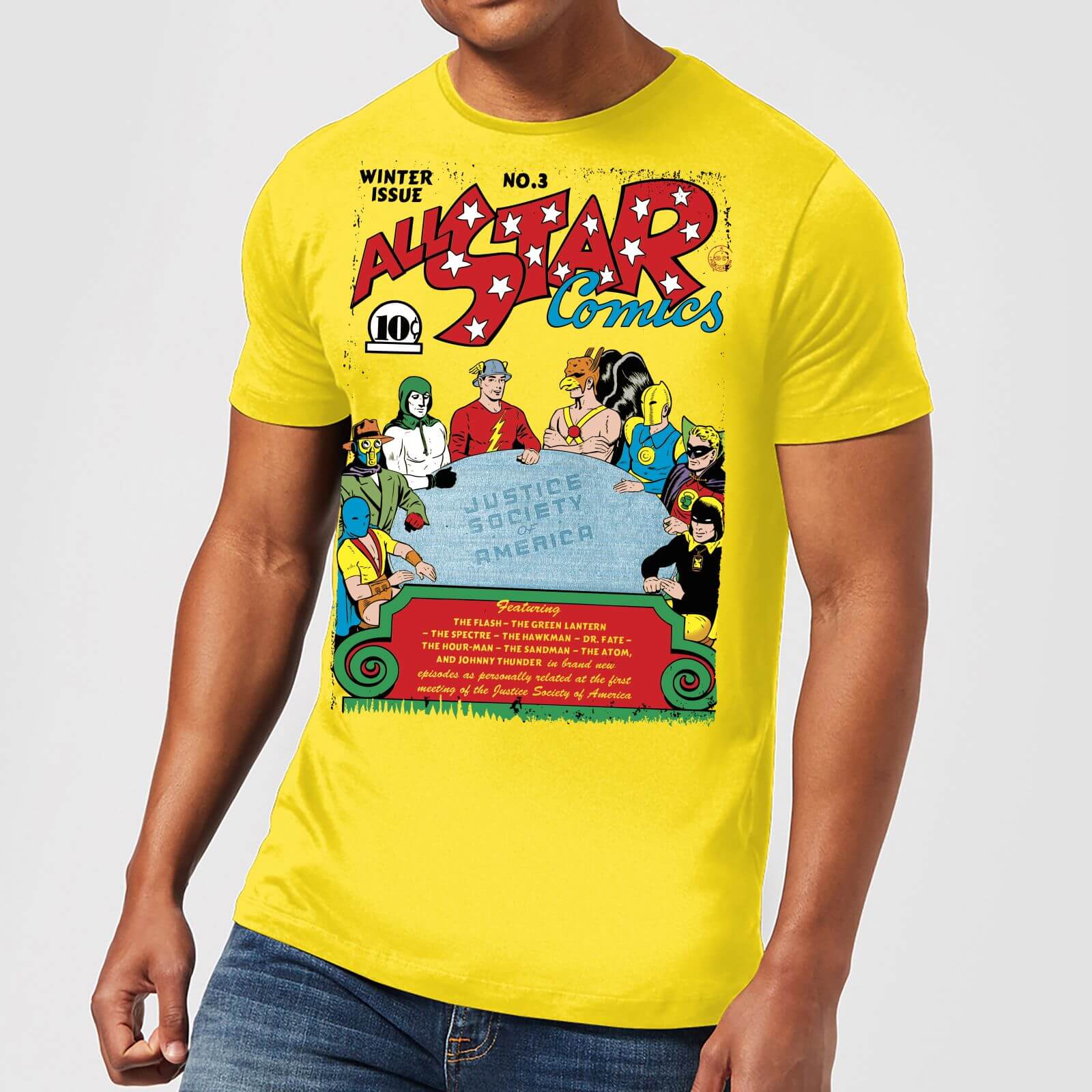 

Justice League All Star Comics Cover Men's T-Shirt - Yellow - XXL