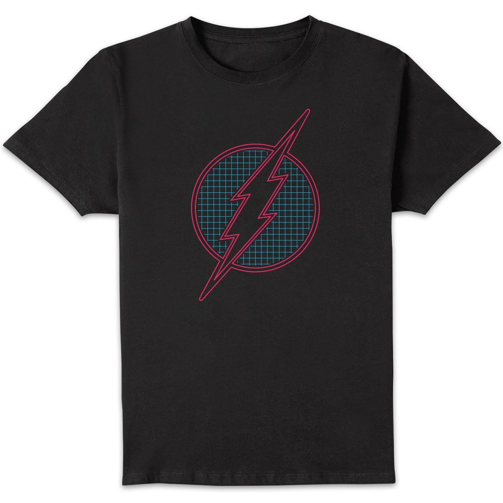 Justice League Flash Retro Grid Logo Homme T-shirt - Noir
