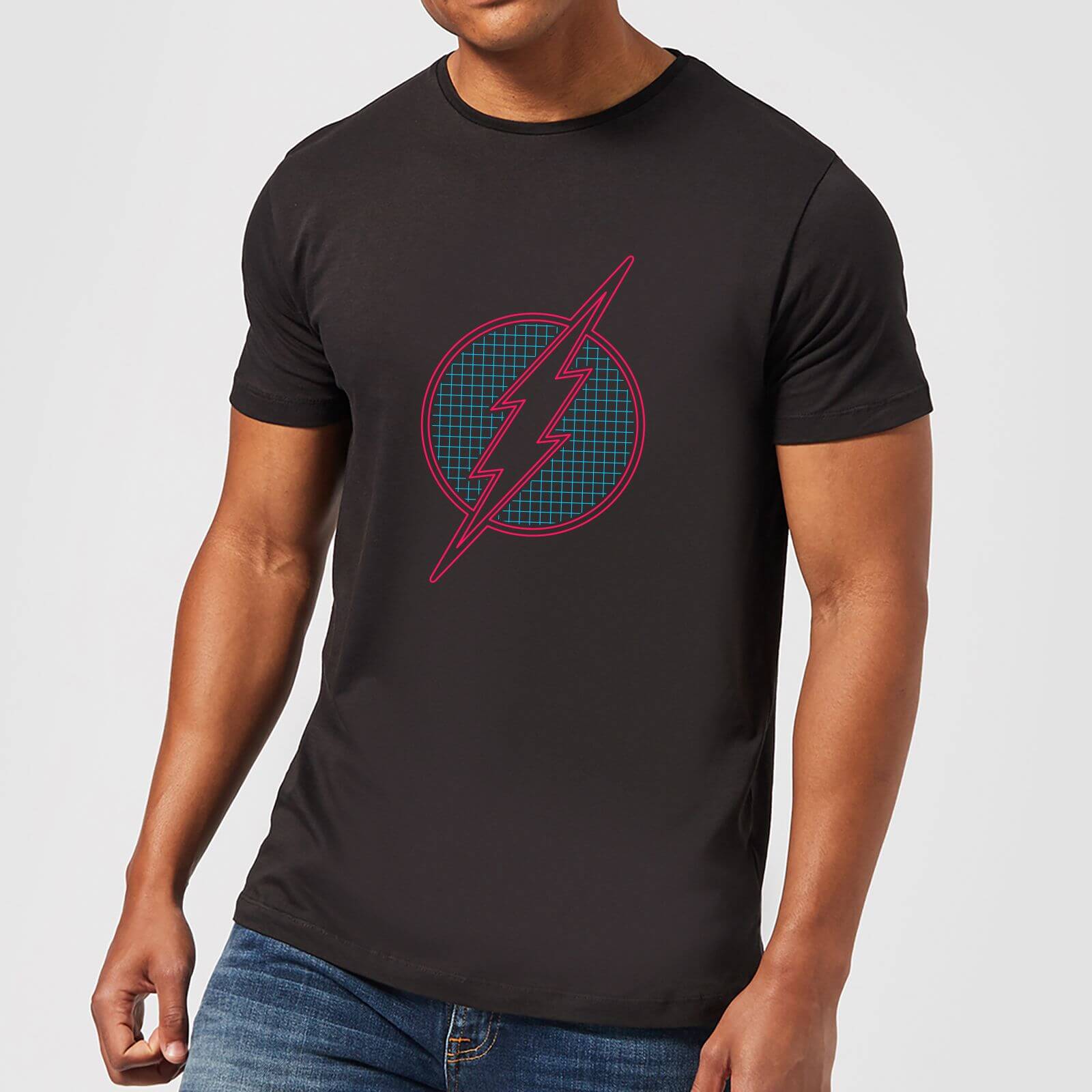

Justice League Flash Retro Grid Logo Men's T-Shirt - Black - M