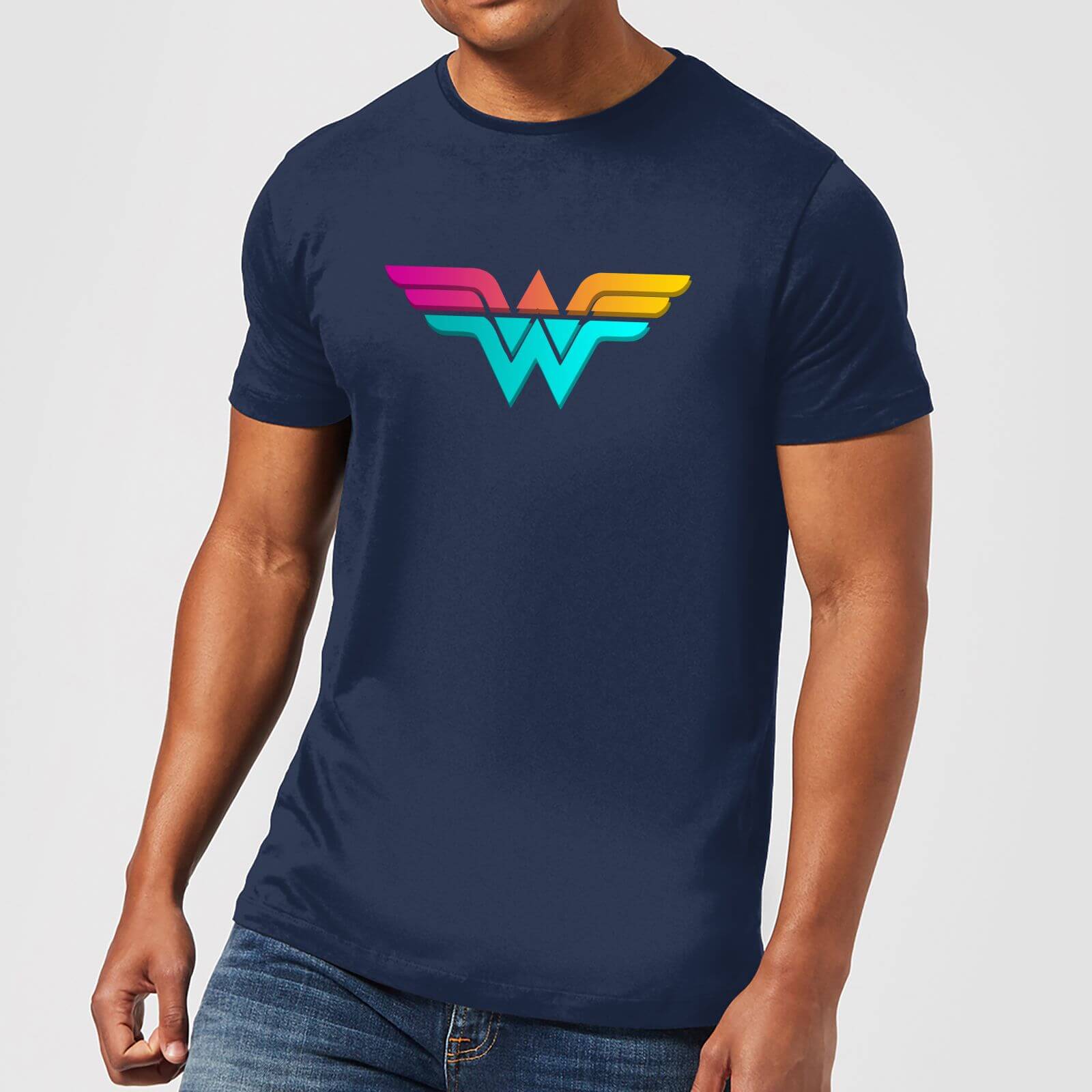 

Justice League Neon Wonder Woman Men's T-Shirt - Navy - L