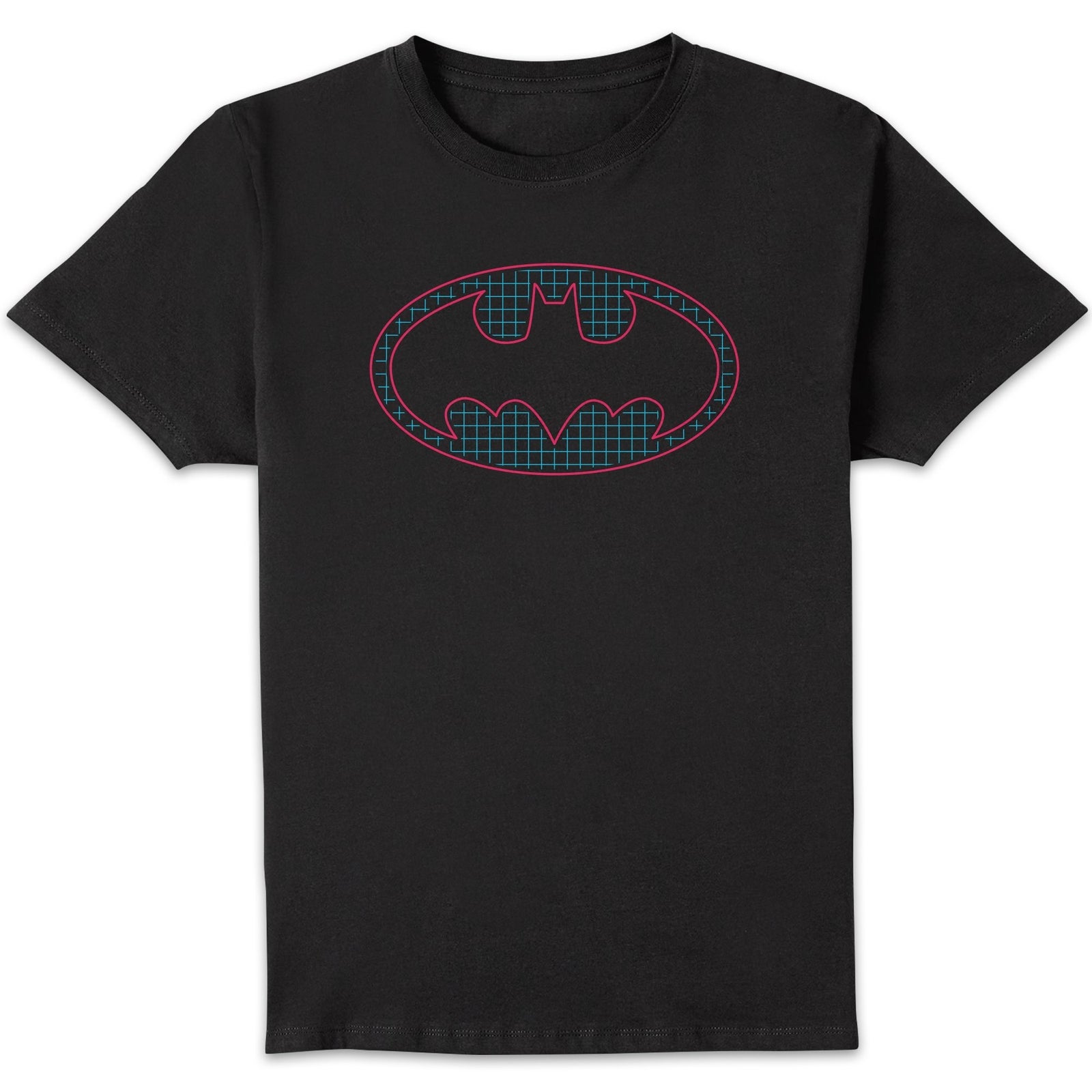 Justice League Batman Retro Grid Logo Men's T-Shirt - Black - XL