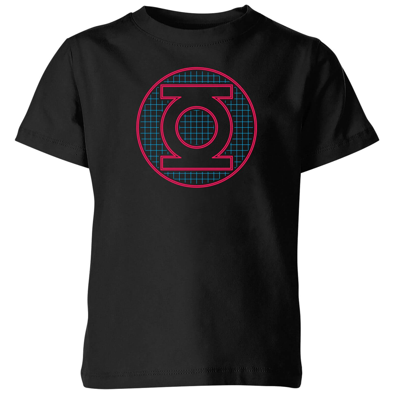 Justice League Green Lantern Retro Grid Logo Kids' T-Shirt - Black - 7-8 Years