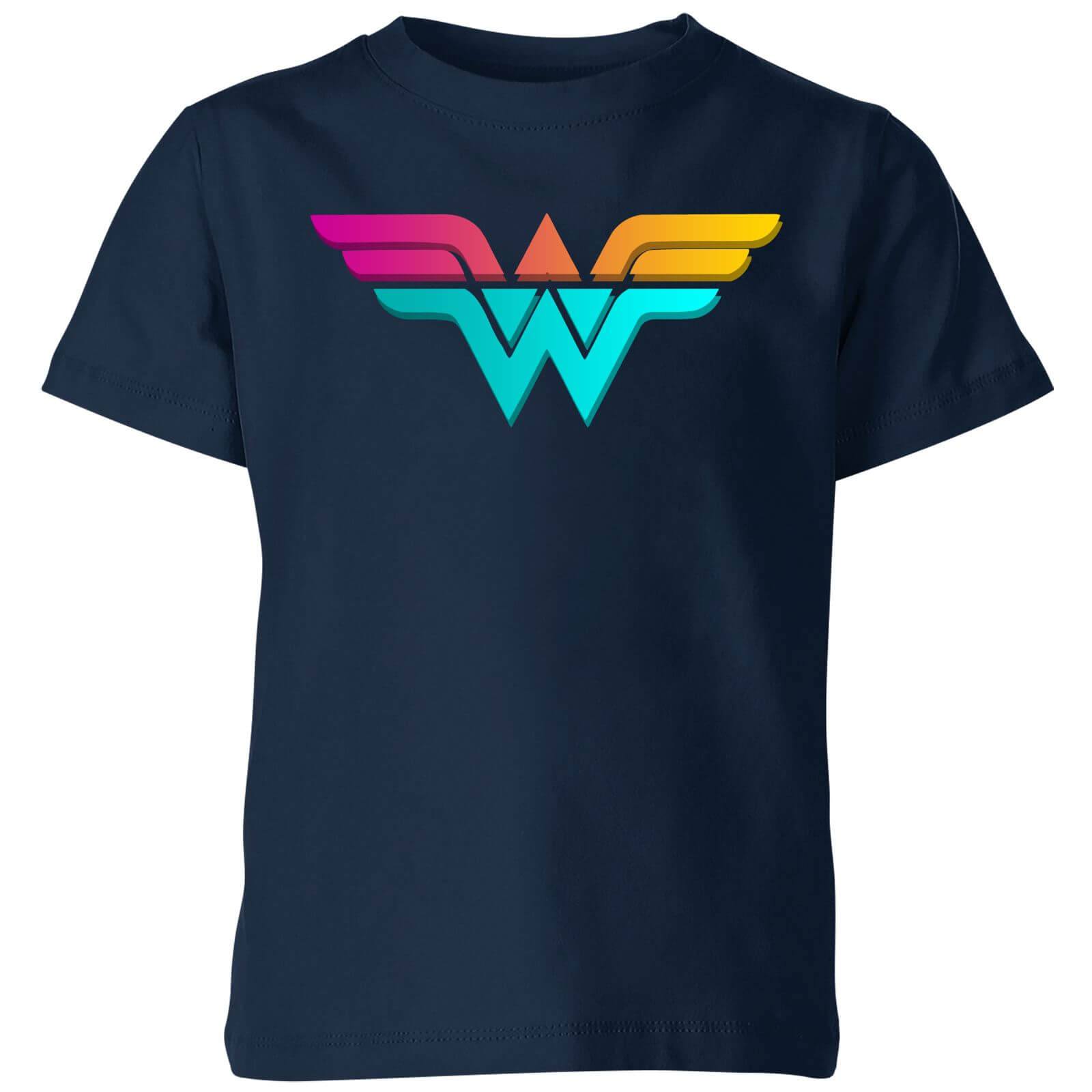 Justice League Neon Wonder Woman Kids' T-Shirt - Navy - 3-4 Years - Navy