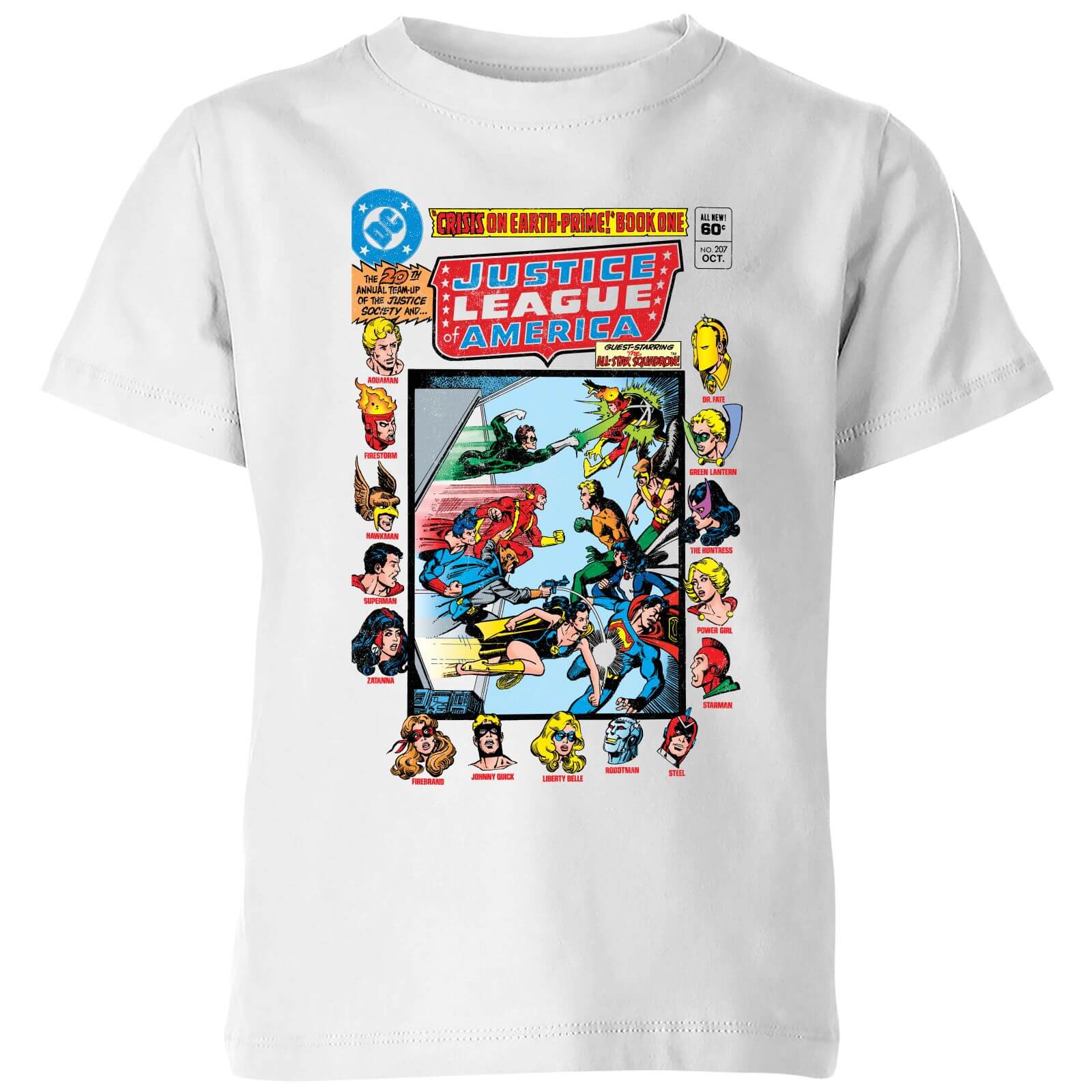 Justice League Crisis On Earth-Prime Cover Kids' T-Shirt - White - 7-8 Years - White