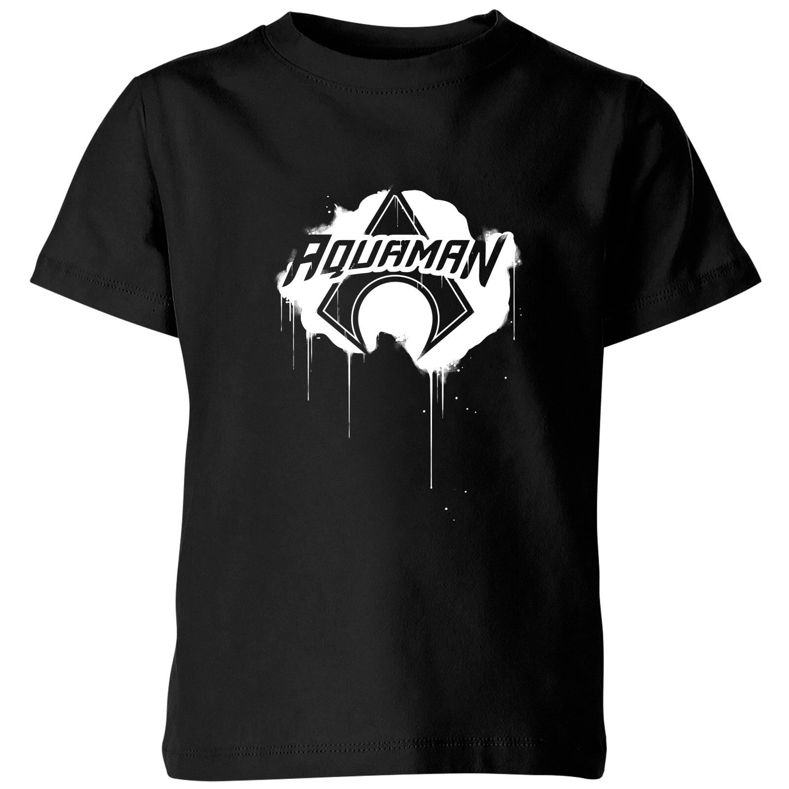 

Justice League Graffiti Aquaman Kids' T-Shirt - Black - 3-4 Anni - Nero