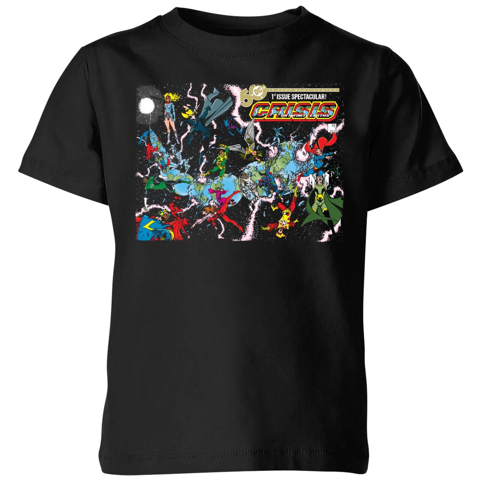 Justice League Crisis On Infinite Earths Cover Kids' T-Shirt - Black - 9-10 Years - Black