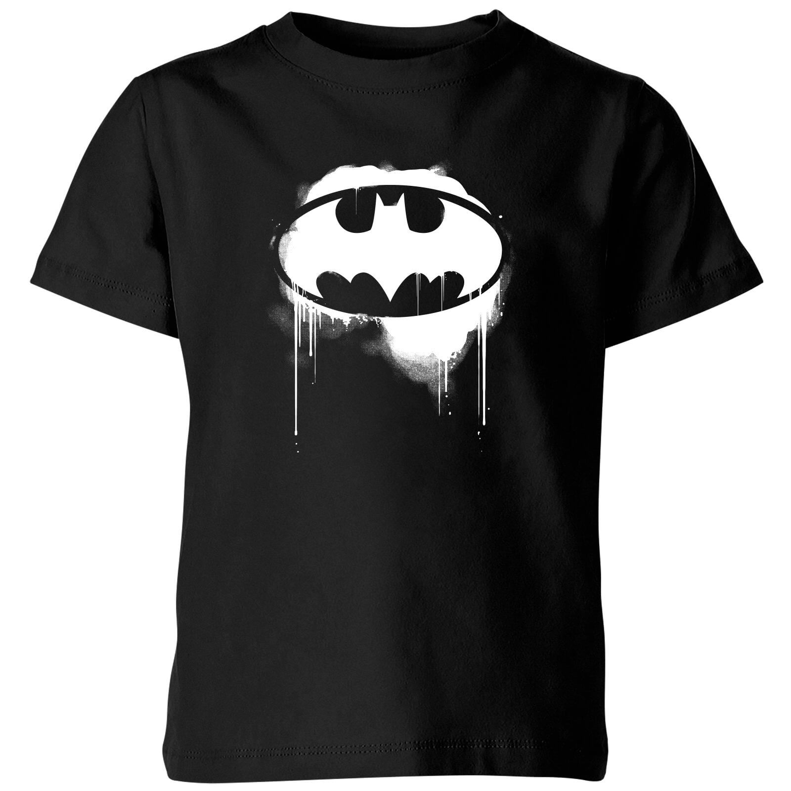 Image of Justice League Graffiti Batman Kids' T-Shirt - Black - 7-8 Jahre