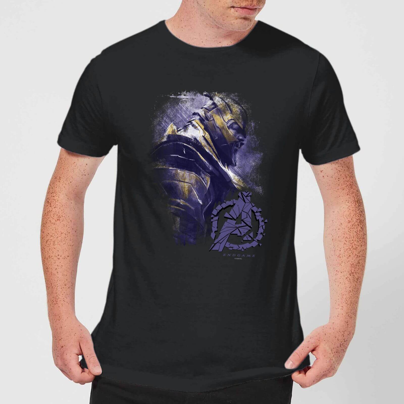 Avengers Endgame Thanos Brushed Men's T-Shirt - Black - 4XL