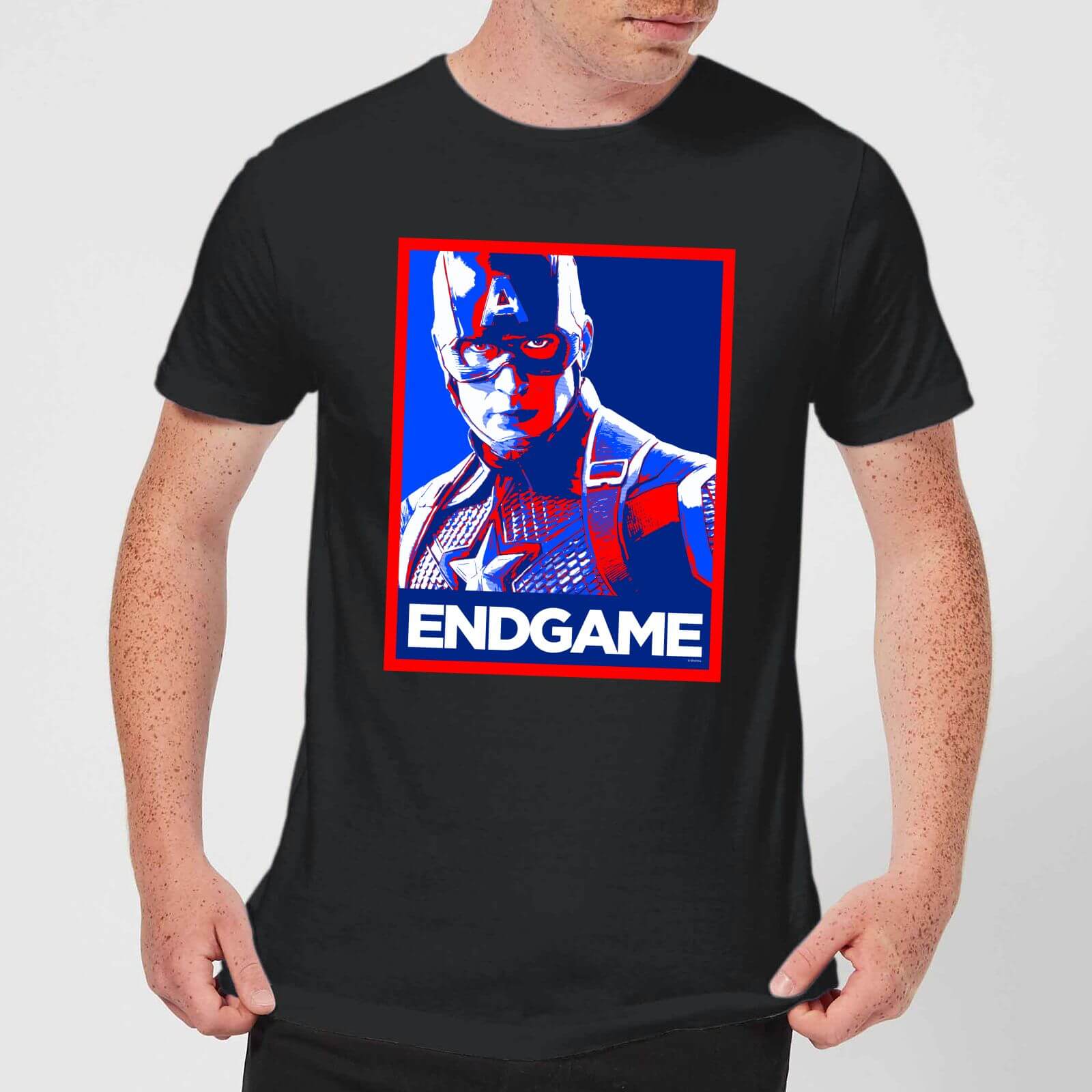 T-Shirt Avengers Endgame Captain America Poster - Nero - Uomo - L