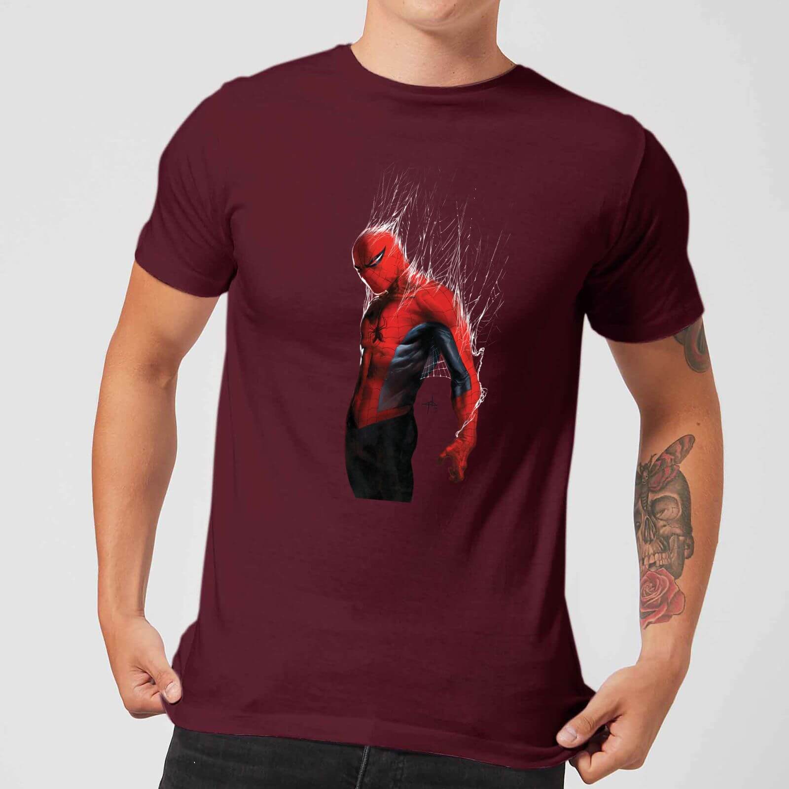 Marvel Spider-man Web Wrap Men's T-Shirt - Burgundy - M - Burgundy