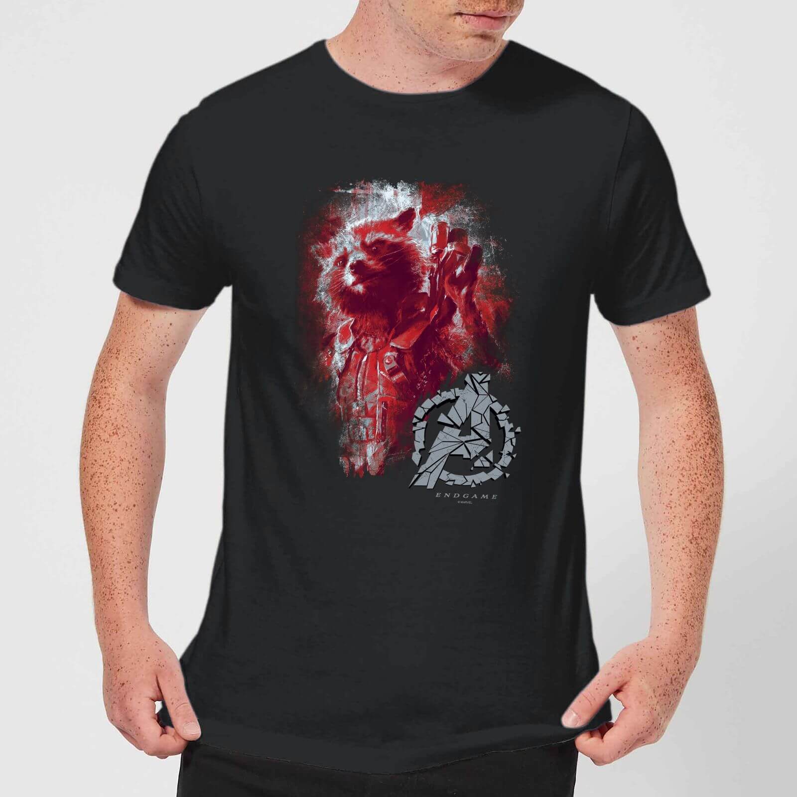 

T-Shirt Avengers Endgame Rocket Brushed - Nero - Uomo - XS