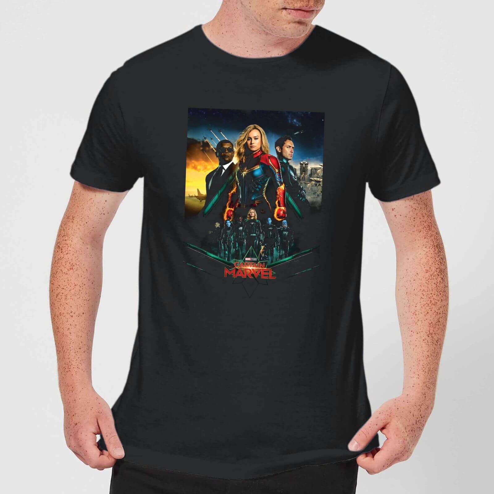 

Captain Marvel Movie Starforce Poster Men's T-Shirt - Black - XXL - Noir