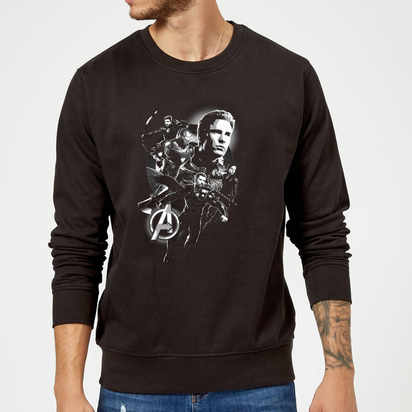 Avengers Endgame Mono Heroes Sweatshirt - Black - L - Nero