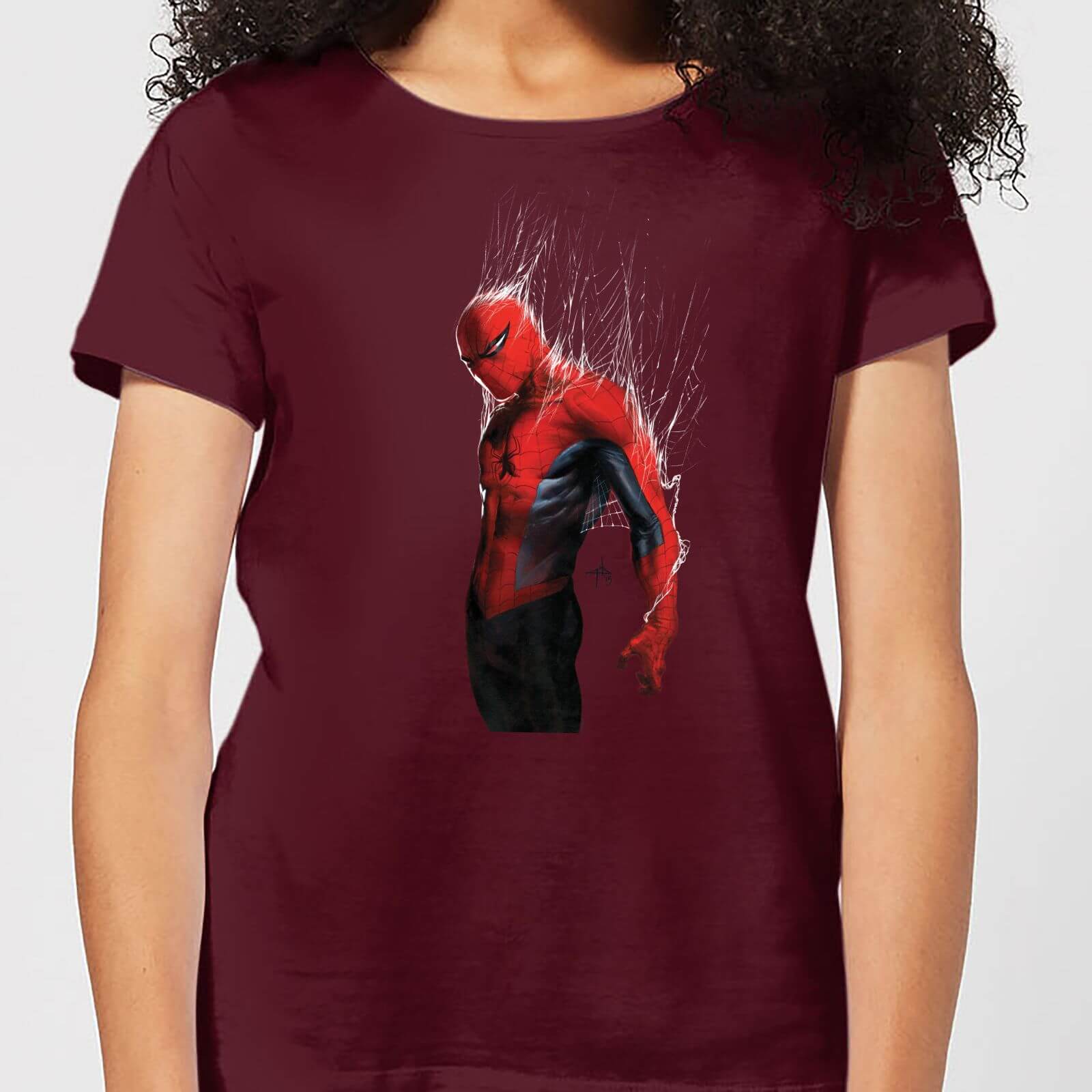 Marvel Spider-man Web Wrap Women's T-Shirt - Burgundy - XL