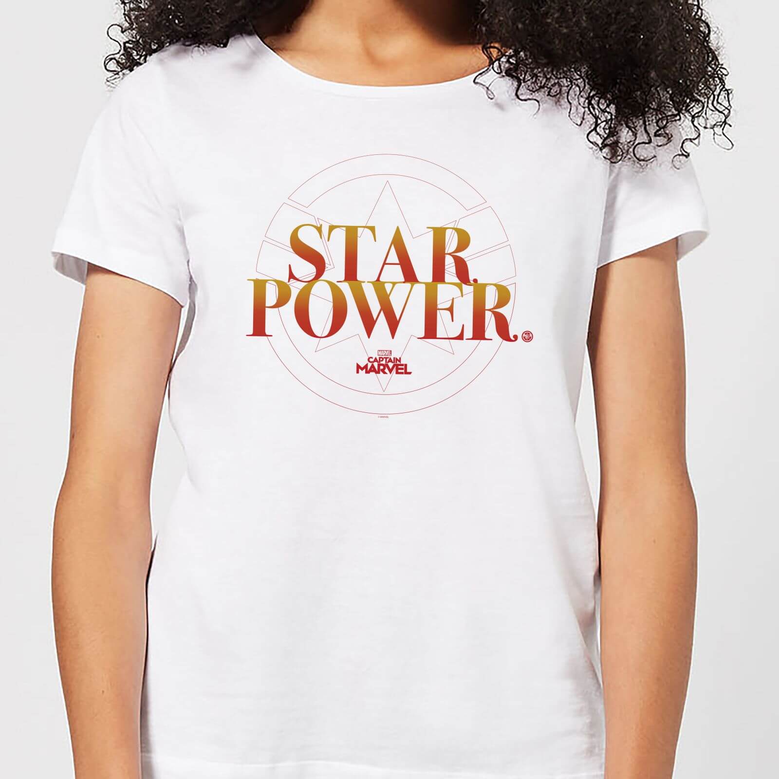T-Shirt Captain Marvel Star Power - Bianco - Donna - L - Bianco