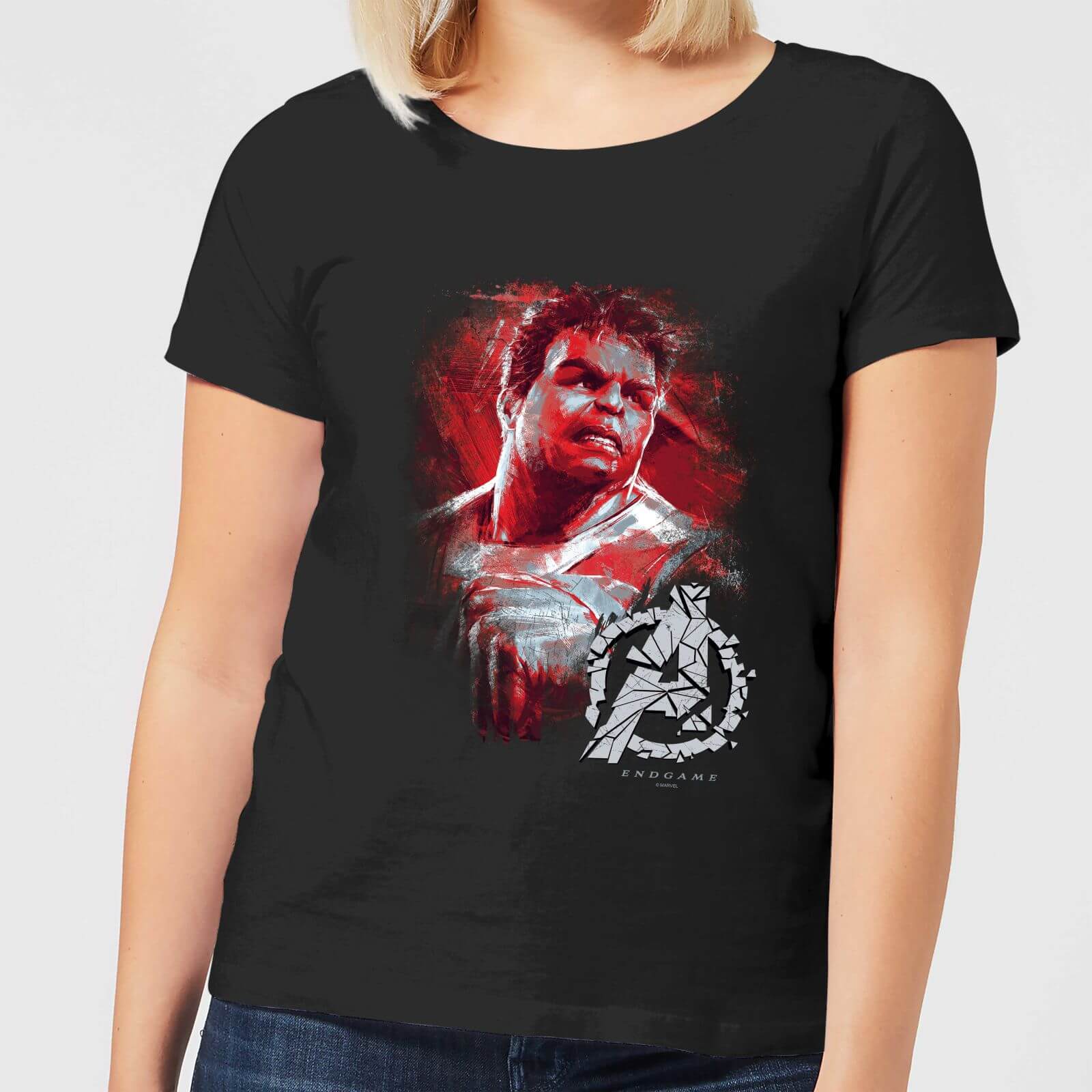 T-shirt Avengers Endgame Hulk Brushed - Femme - Noir - XXL - Noir