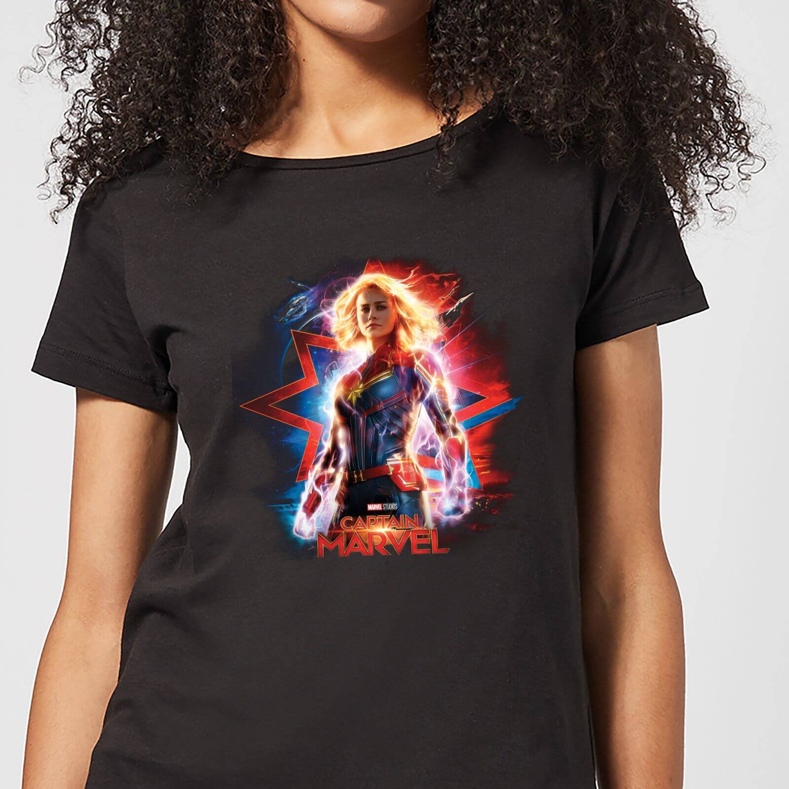 Captain Marvel Poster Women's T-Shirt - Black - L