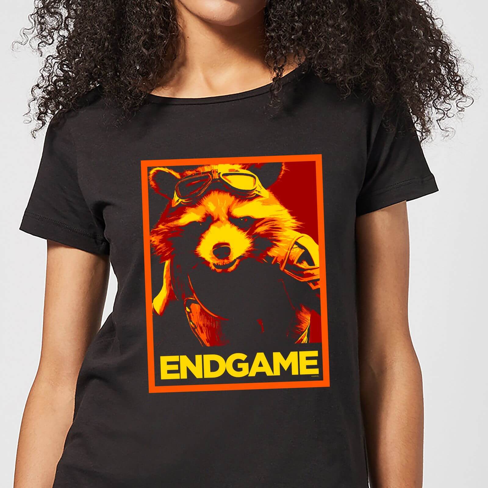 Avengers Endgame Rocket Poster Women's T-Shirt - Black - L