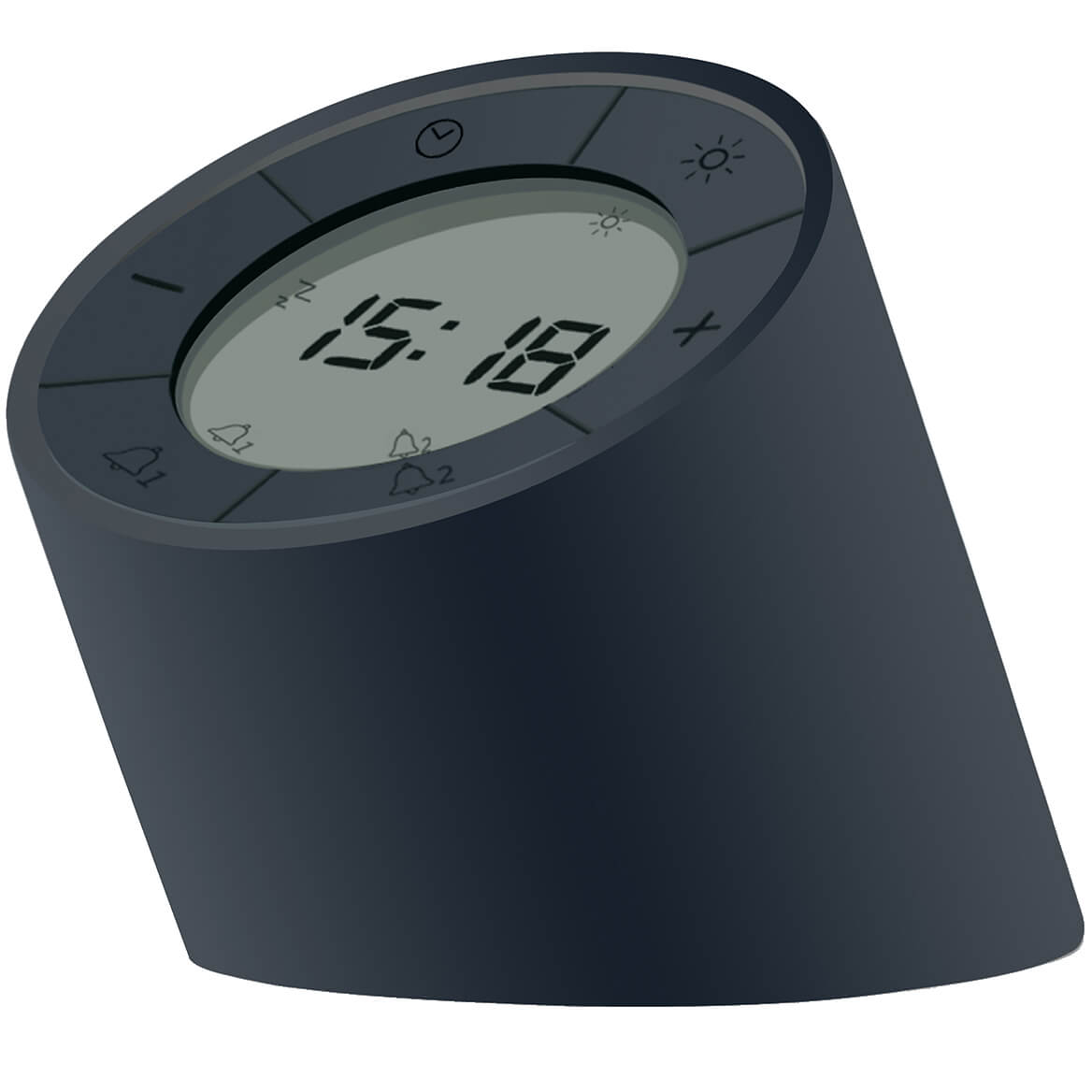 Gingko Edge Light Alarm Clock   Black