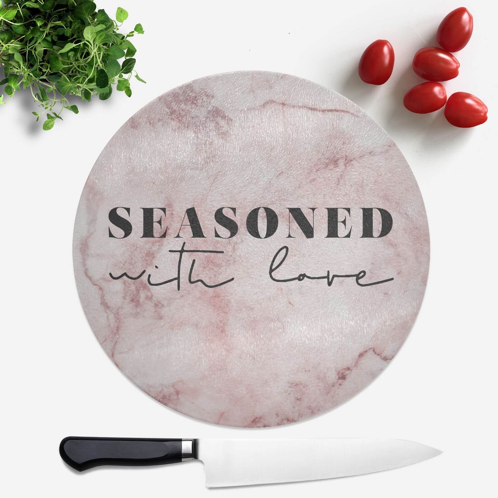 Seasoned With Love Round Chopping Board