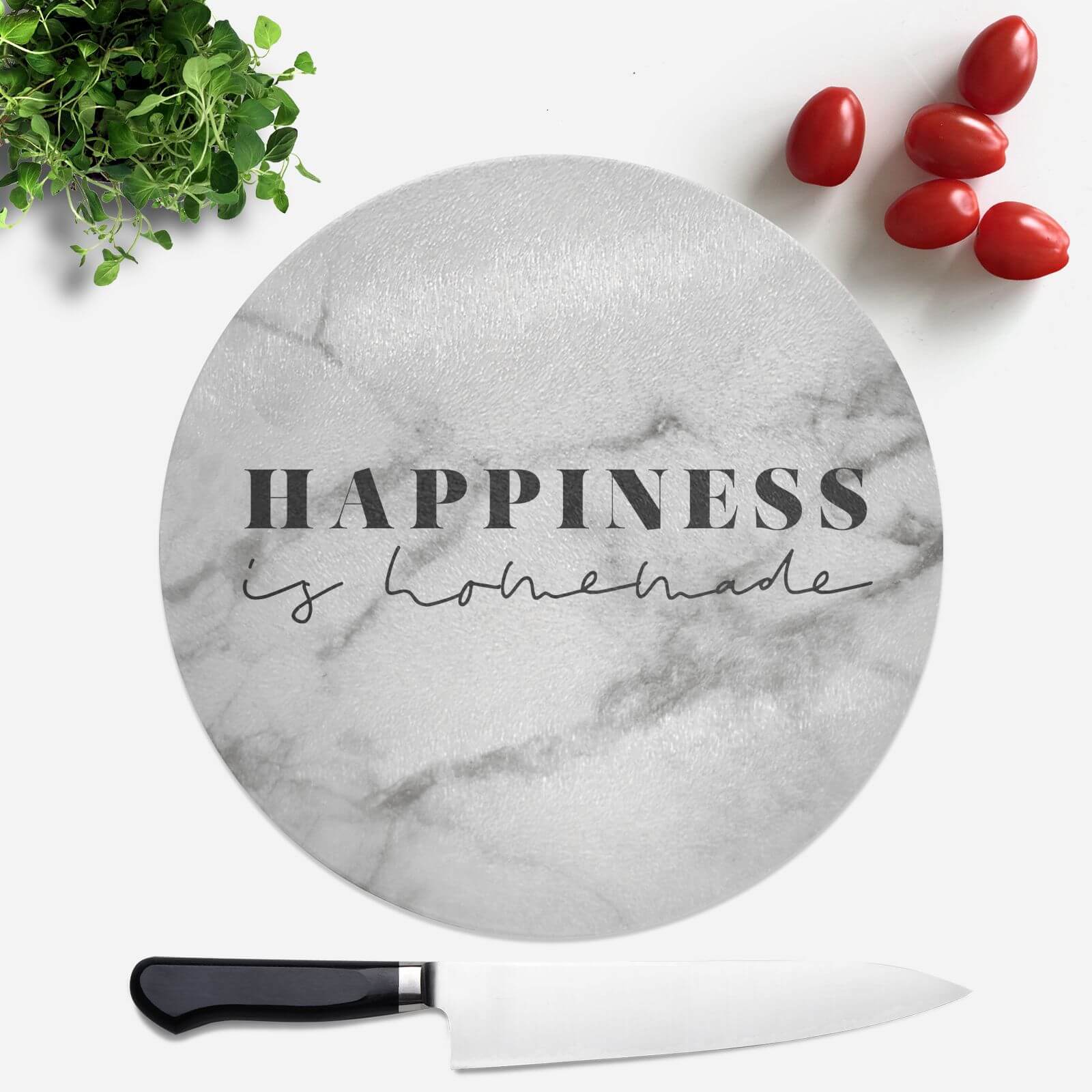 Happiness Is Homemade Round Chopping Board
