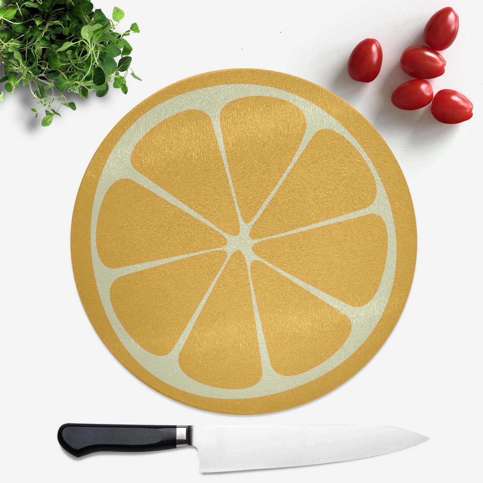 Orange Round Chopping Board