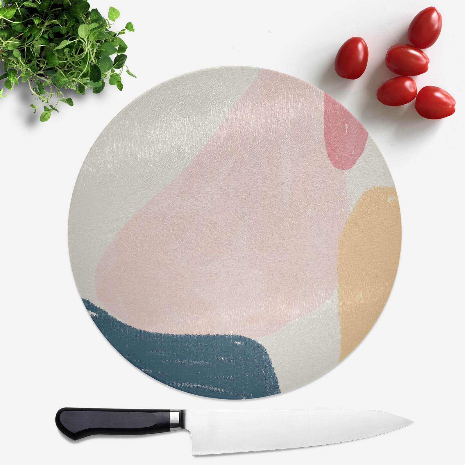 Crayon Pattern Blobs Round Chopping Board