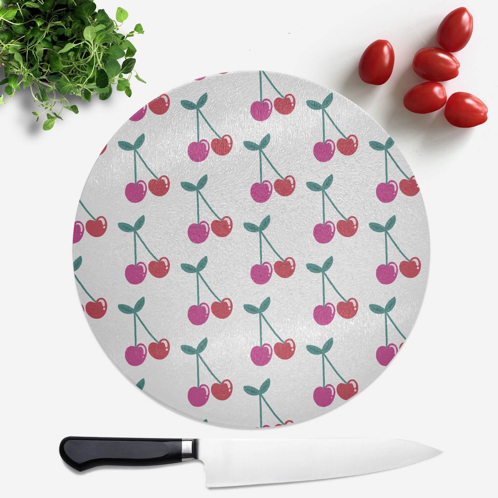 Cherry Pattern Round Chopping Board