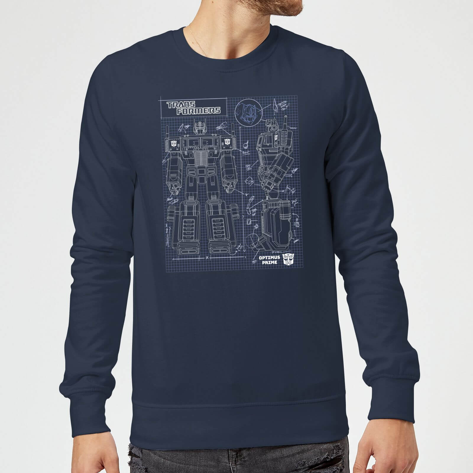 Transformers Optimus Prime Schematic Sweatshirt - Navy - S - Navy