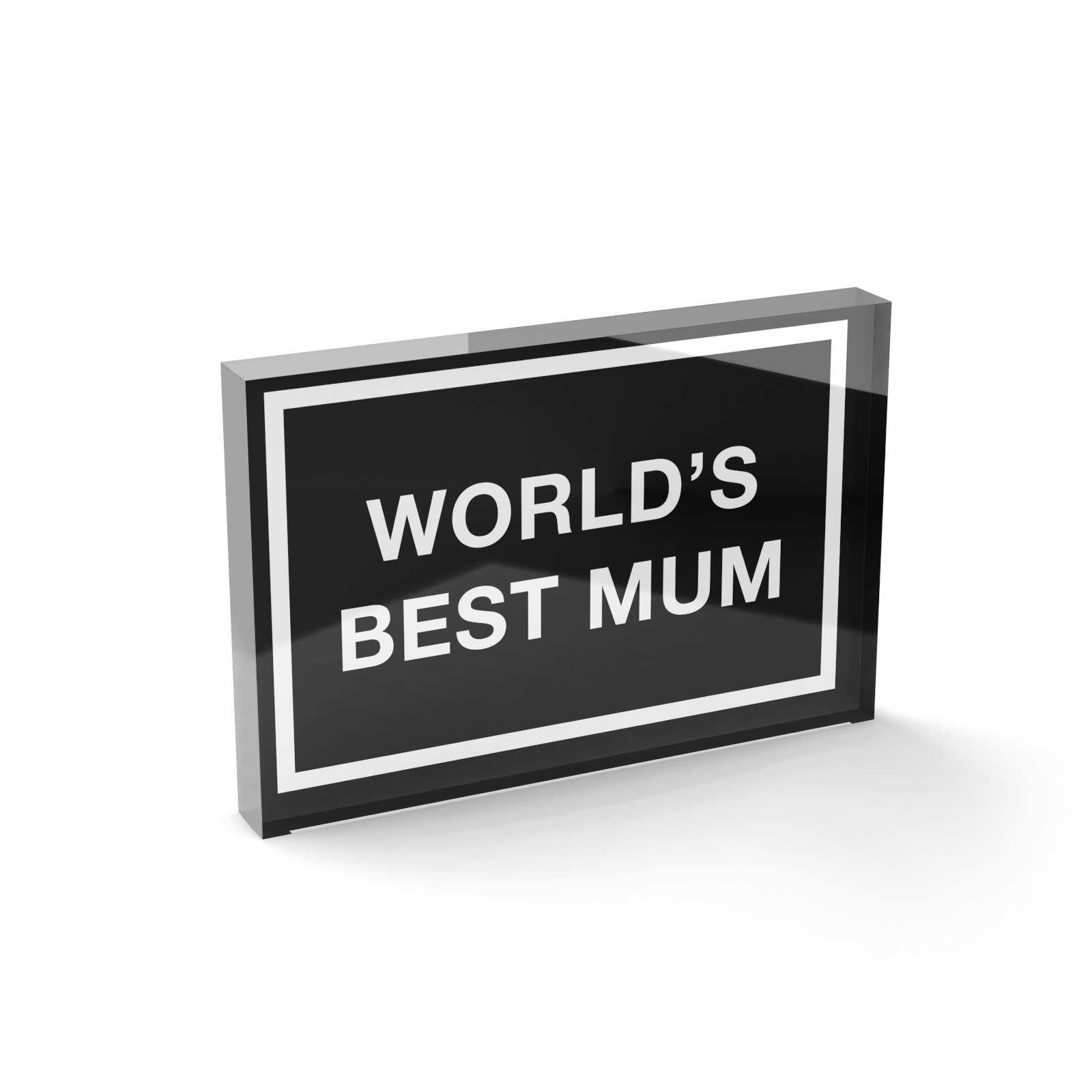 Glass Block World's Best Mum Glass Block - 80mm x 60mm