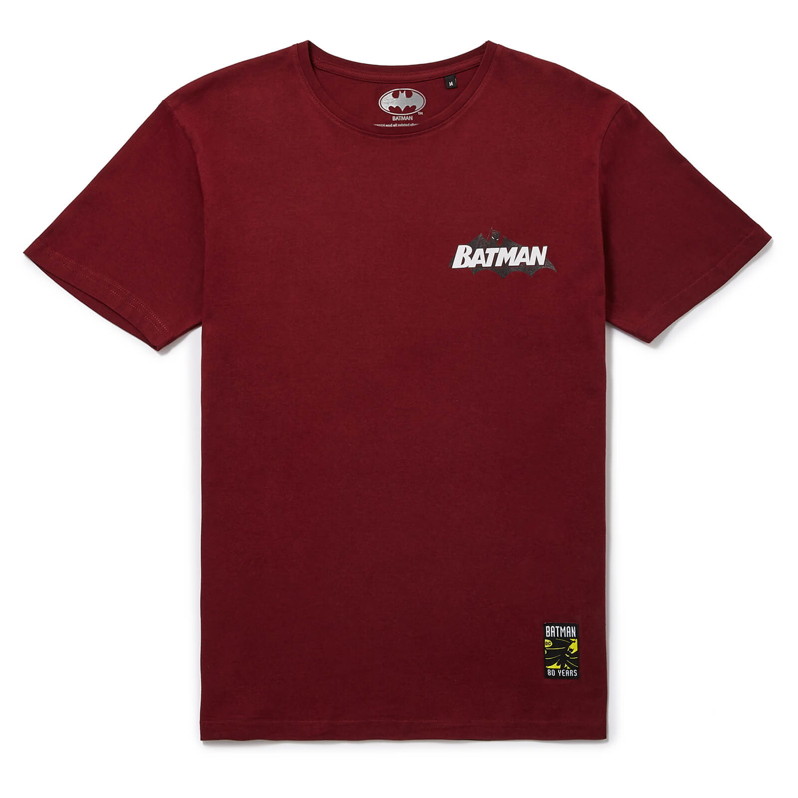 Batman 80th Anniversary '00s League T-Shirt - Burgundy - L - Burgundy