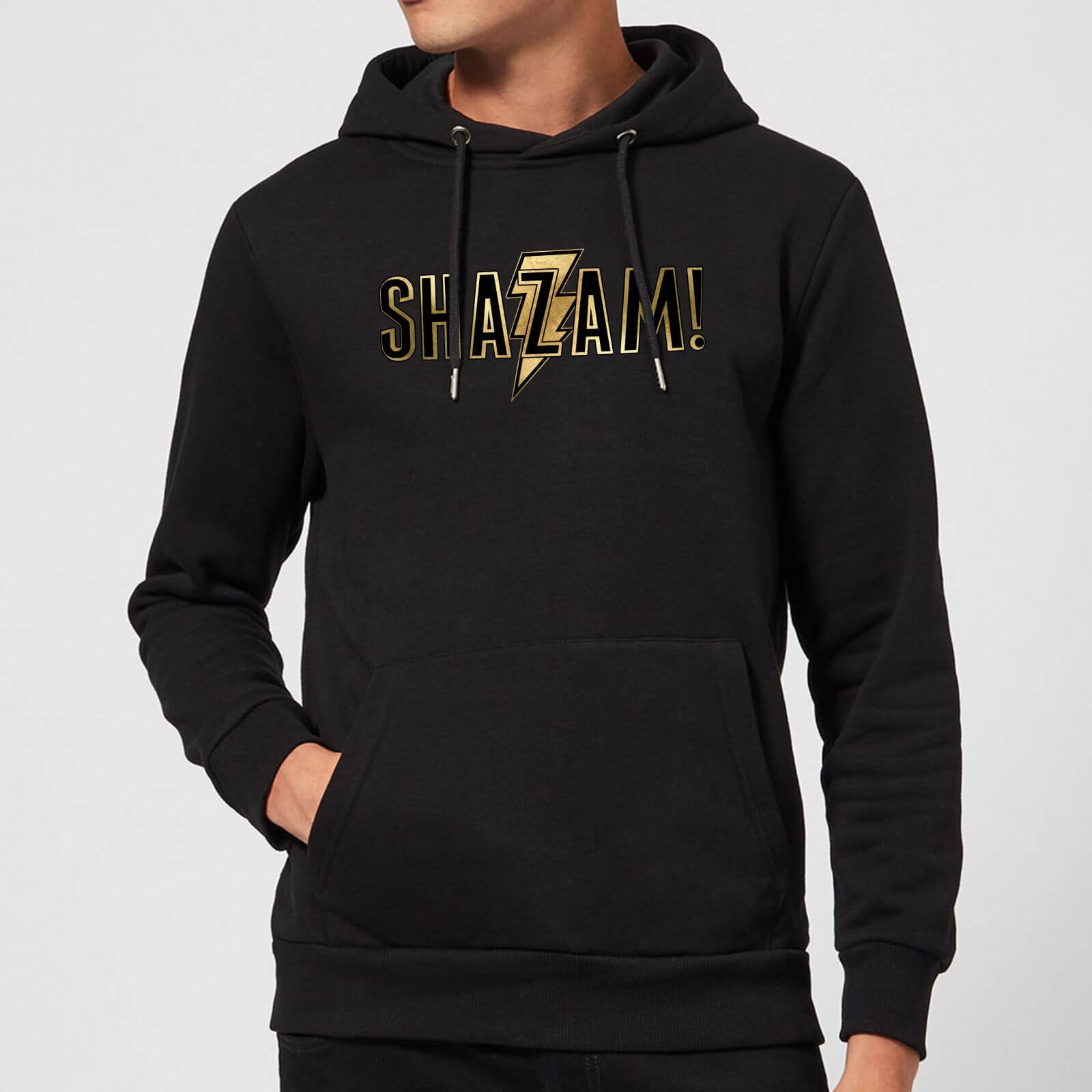 Shazam Gold Logo Hoodie - Black - S